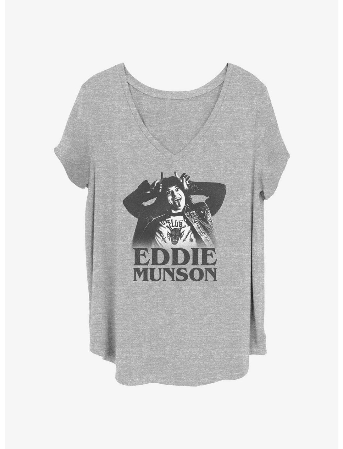 Stranger Things Munson Horns Girls T-Shirt Plus Size, HEATHER GR, hi-res