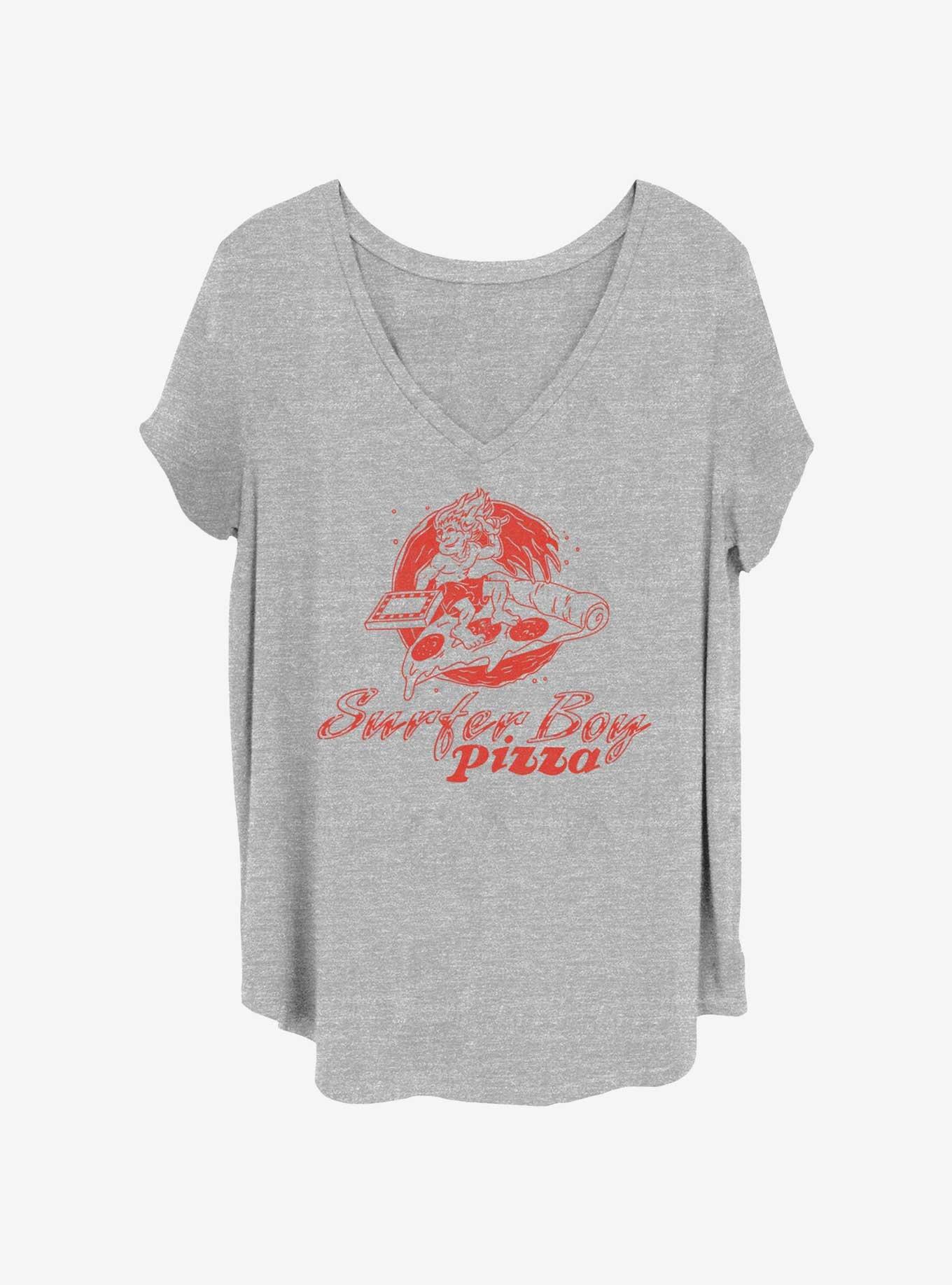 Stranger Things Surfer Boy Pizza Girls T-Shirt Plus Size