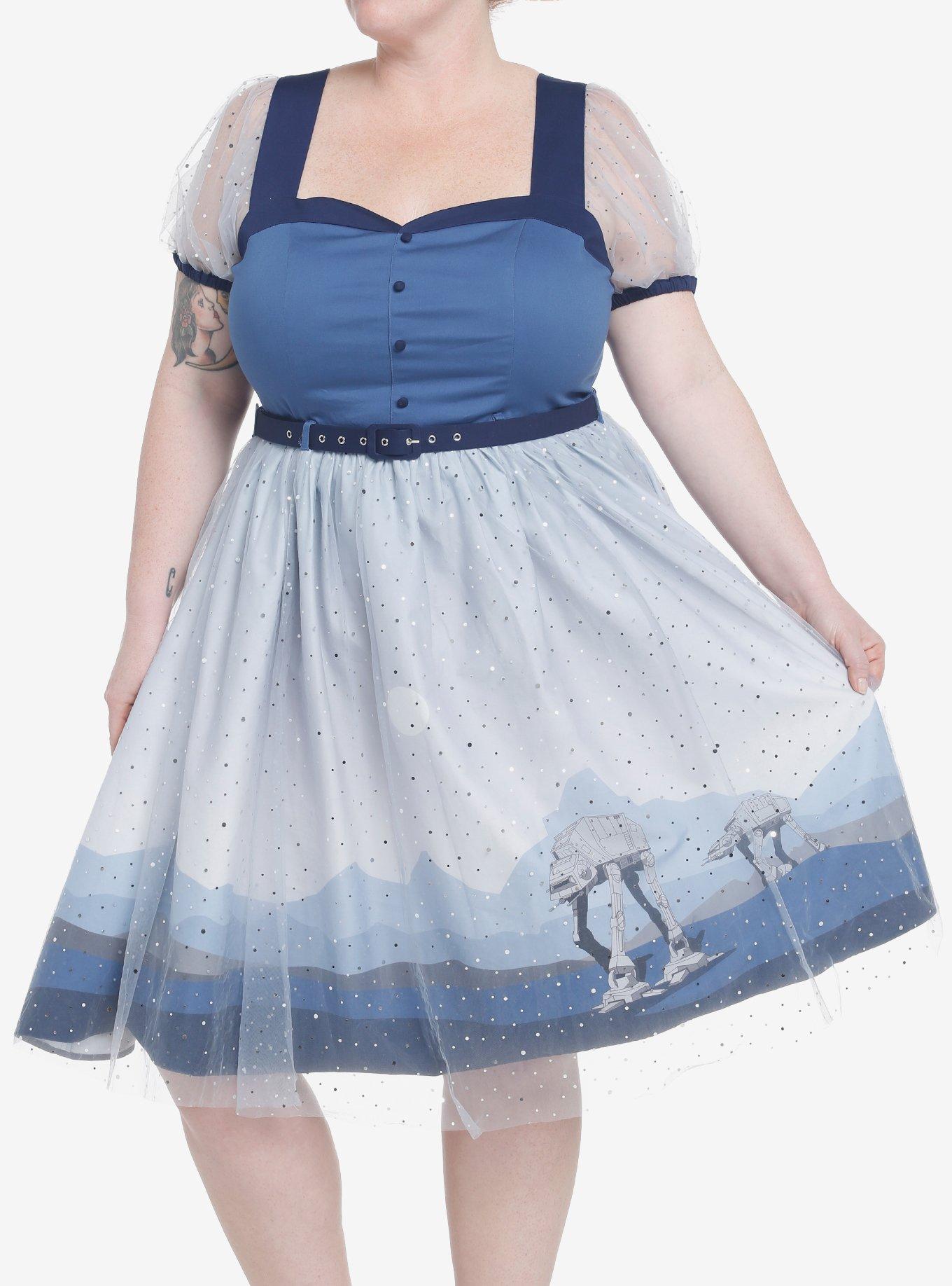 Her Universe Star Wars AT-AT Mesh Retro Dress Plus Size Her Universe Exclusive, MULTI, hi-res
