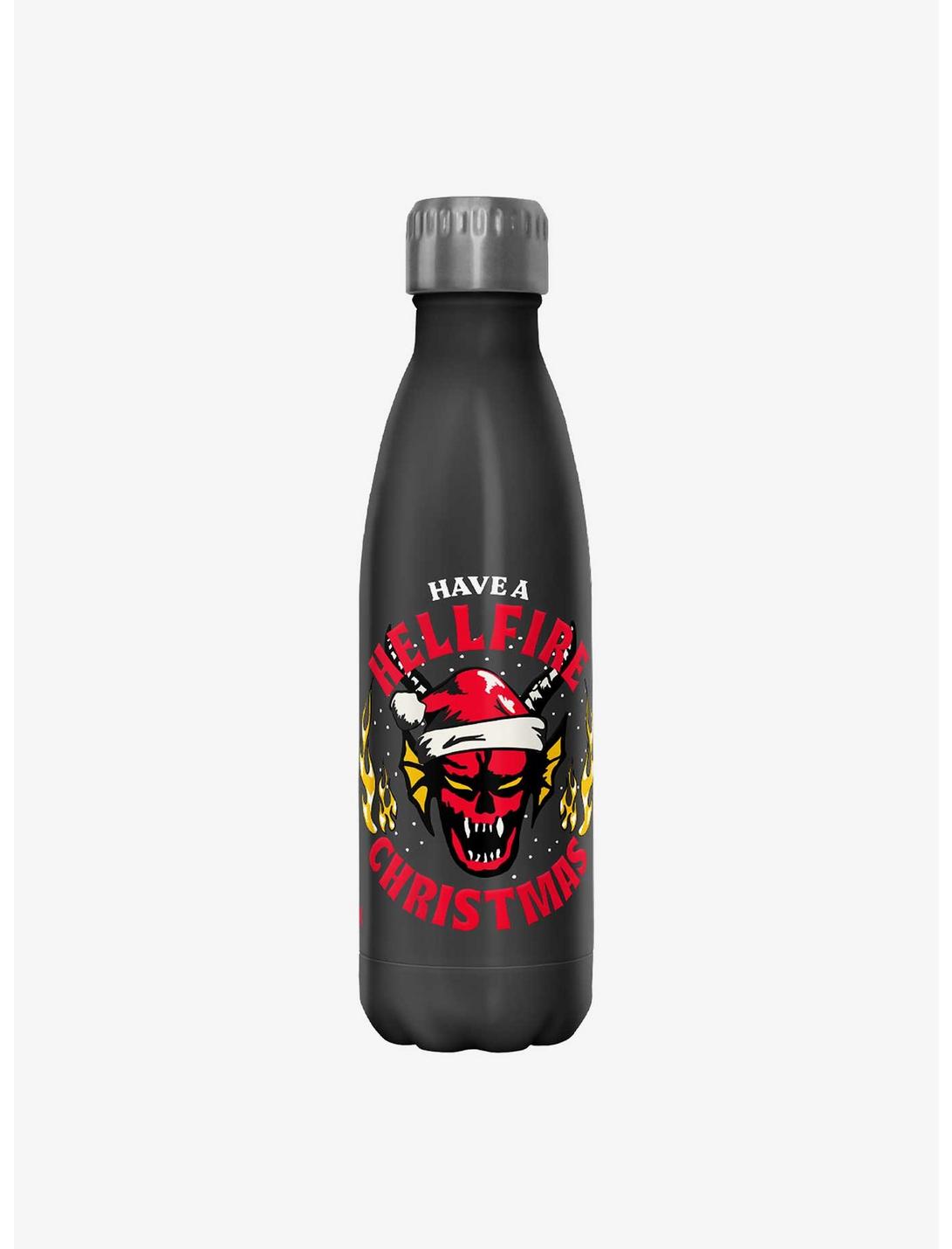 Stranger Things Have A Hellfire Christmas Water Bottle, , hi-res