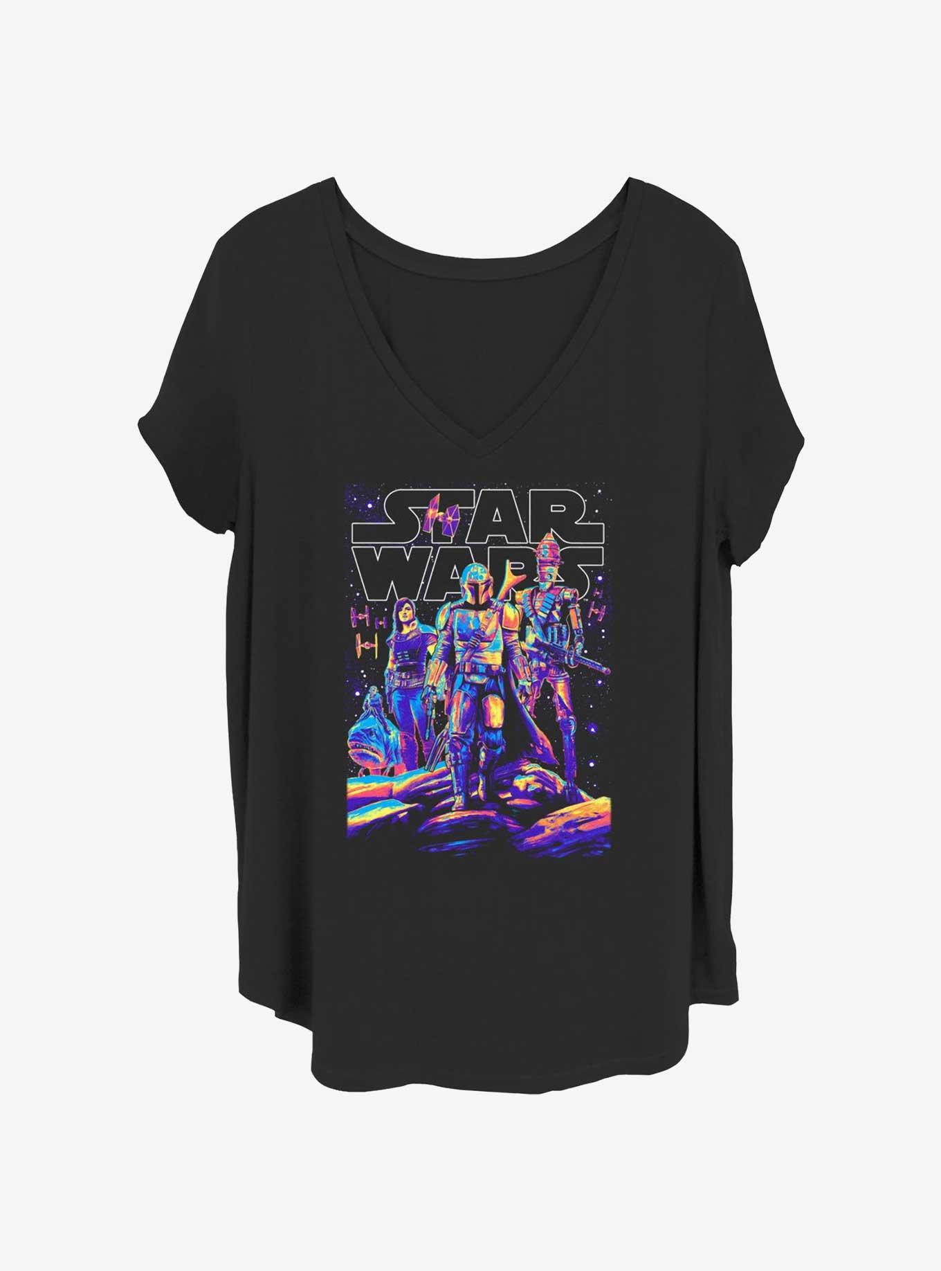 Star Wars The Mandalorian Light It Up Poster Girls T-Shirt Plus Size, BLACK, hi-res