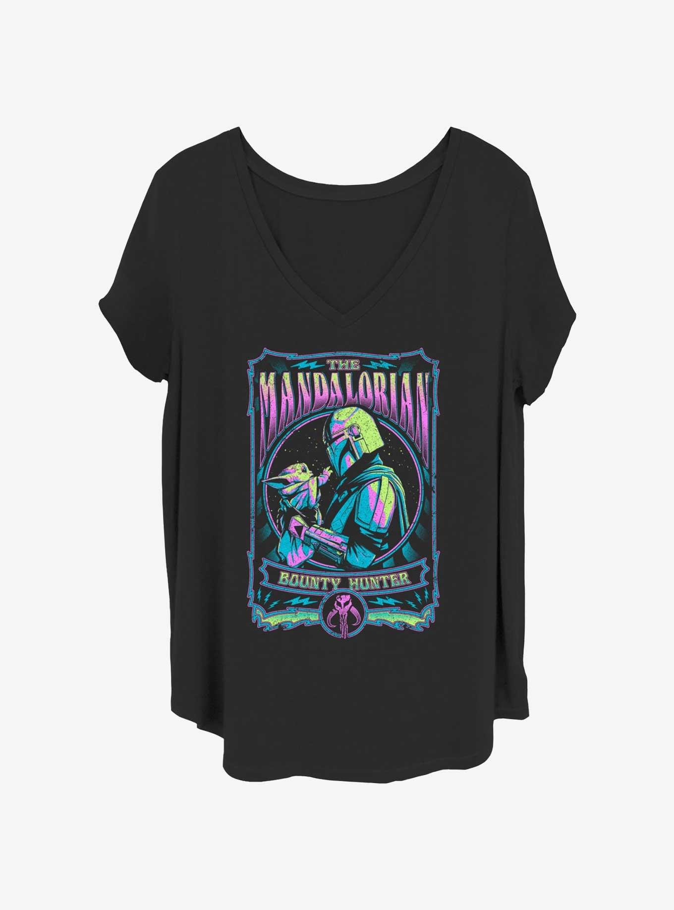 Star Wars The Mandalorian Trippy Bounty Hunter Poster Girls T-Shirt Plus
