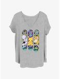 Pokemon Mewtwo, Pikachu, & Psyduck Skateboard Girls T-Shirt Plus Size, HEATHER GR, hi-res