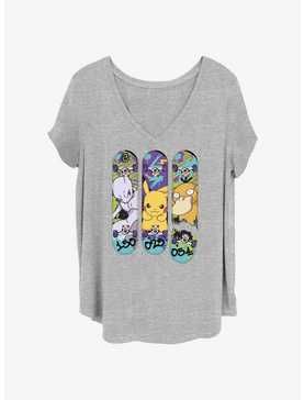 Pokemon Mewtwo, Pikachu, & Psyduck Skateboard Girls T-Shirt Plus Size, , hi-res