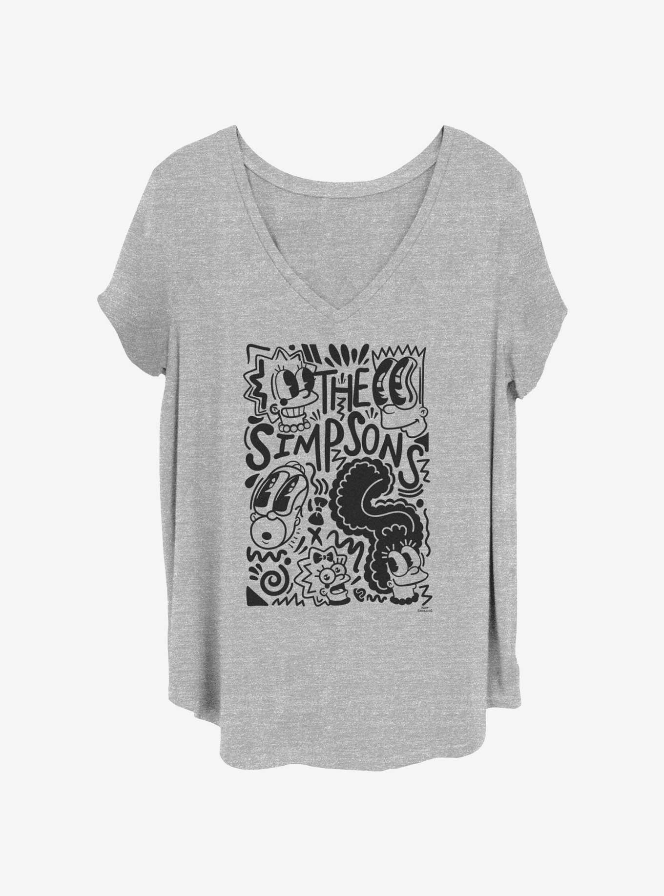 The Simpsons Pop Art Family Poster Girls T-Shirt Plus Size, , hi-res