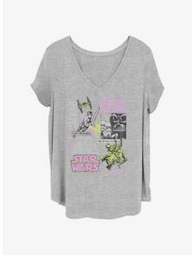 Star Wars Luke and Vader Comic Collage Girls T-Shirt Plus Size, , hi-res