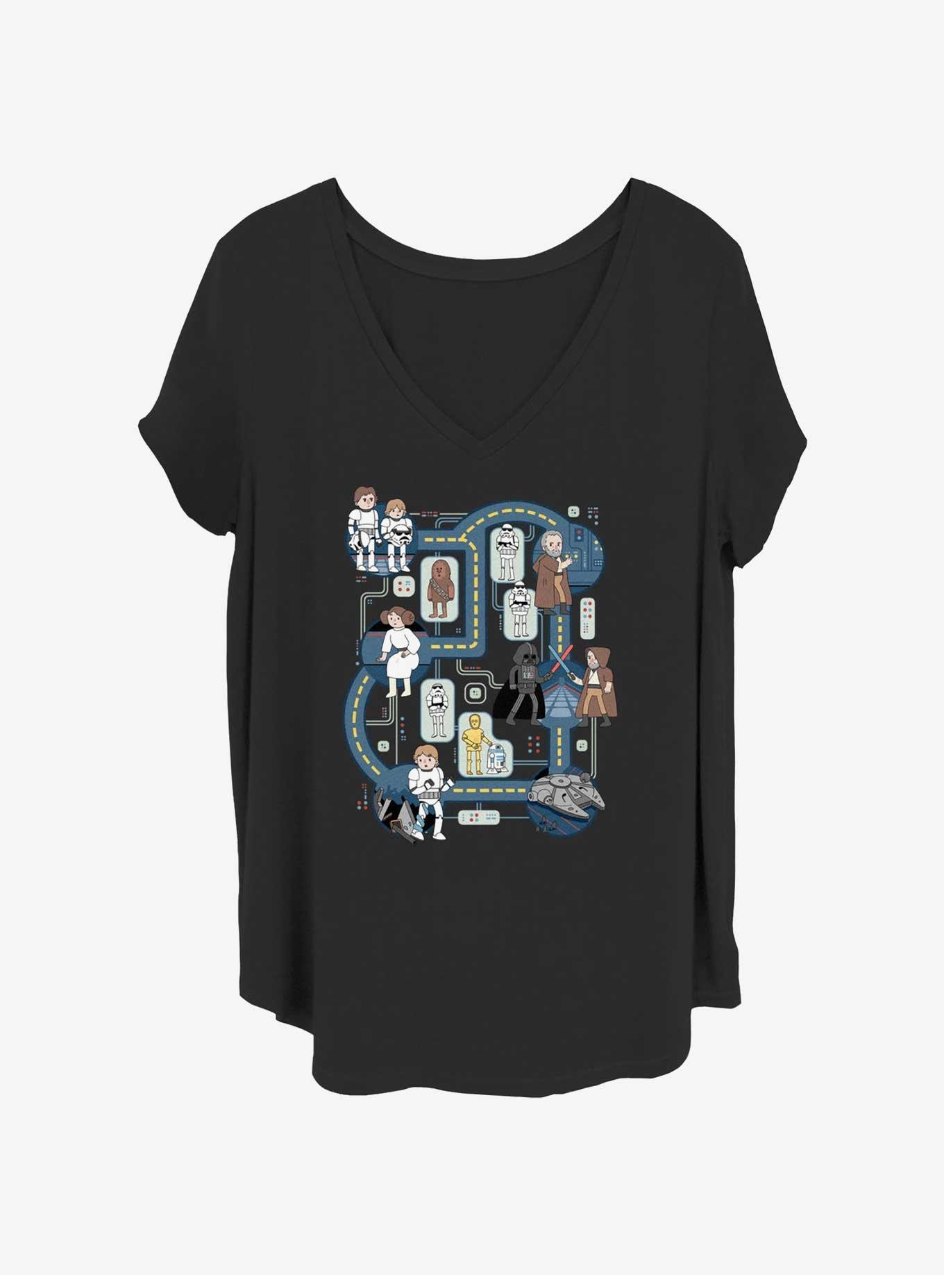 Star Wars Death Star Map Girls T-Shirt Plus Size, , hi-res