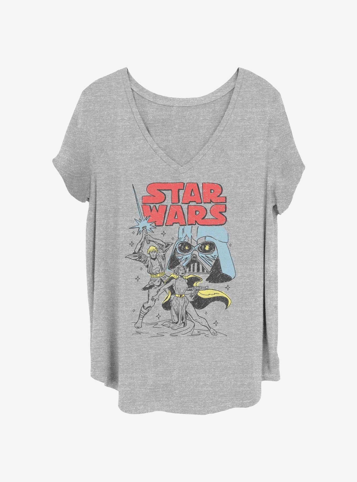 Star Wars Skywalker Doodle Poster Girls T-Shirt Plus Size, HEATHER GR, hi-res