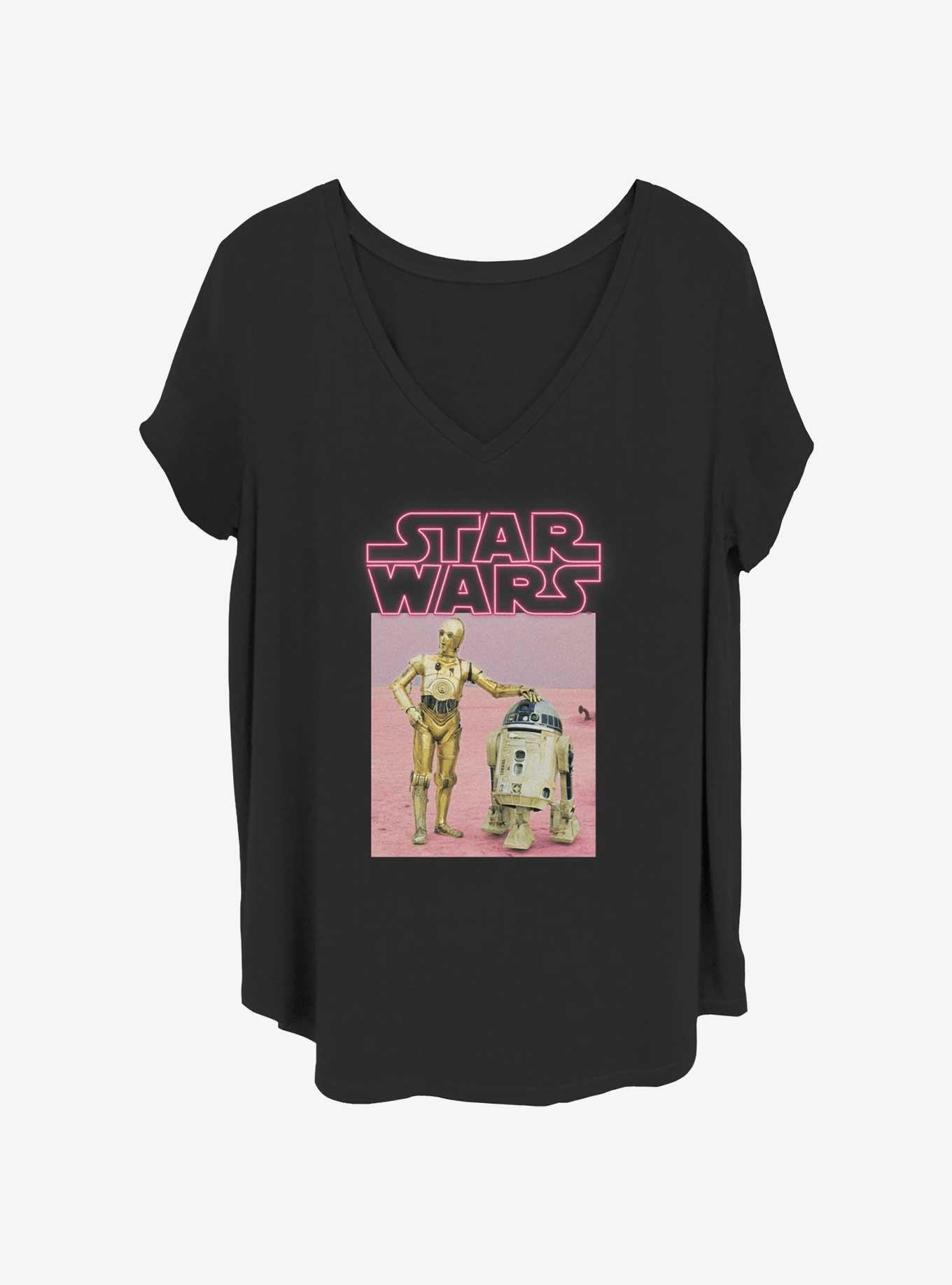 Star Wars The Droids Neon Logo Girls T-Shirt Plus Size, BLACK, hi-res