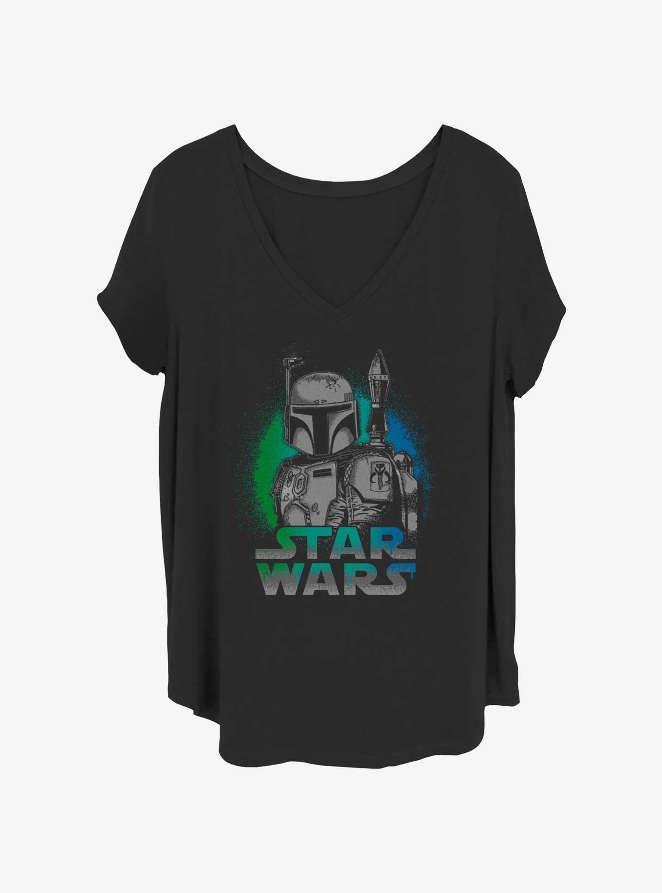 Star Wars Boba Fett Spray Paint Girls T-Shirt Plus Size