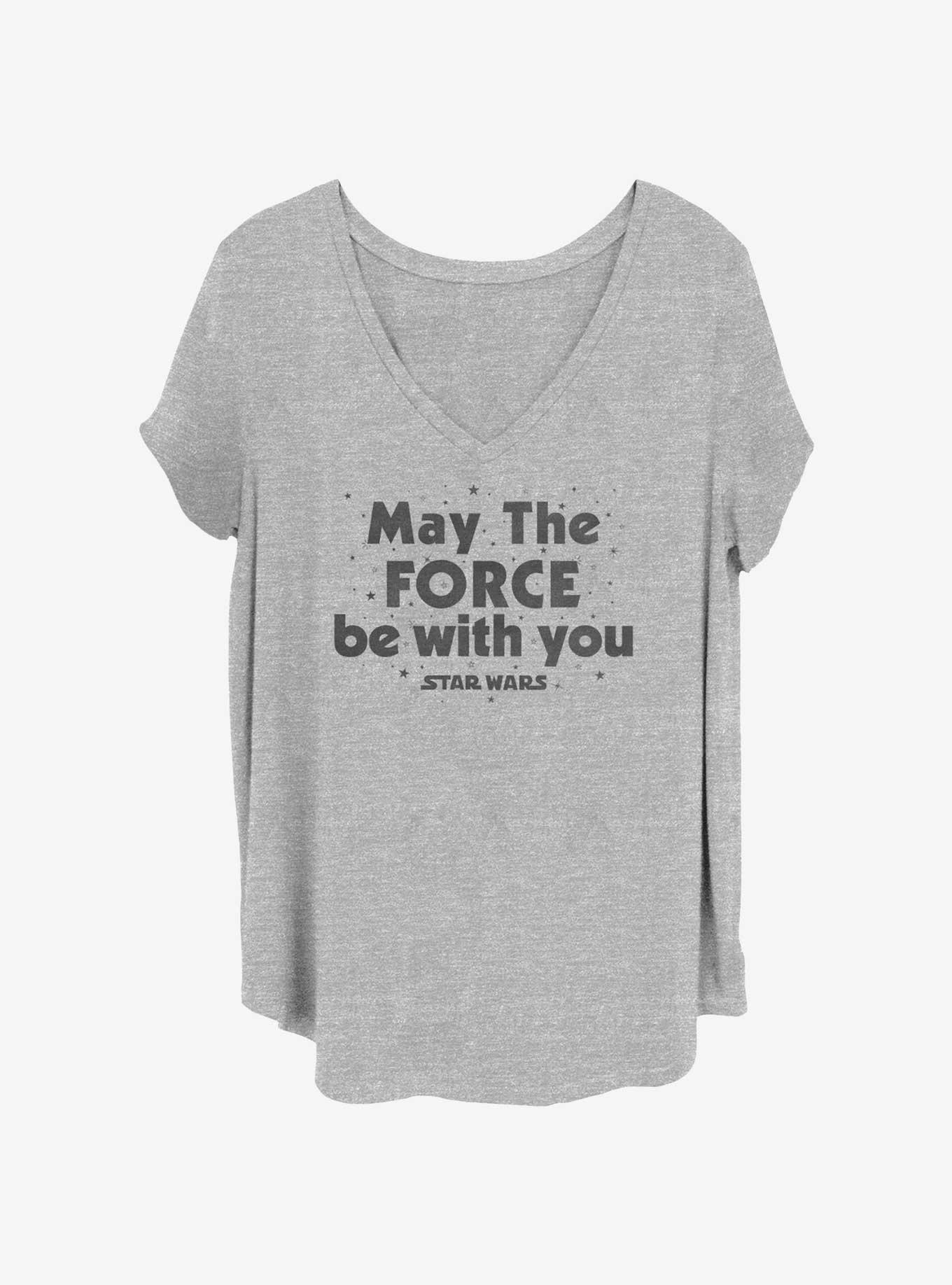 Star Wars May The Force Be With You Girls T-Shirt Plus Size, HEATHER GR, hi-res