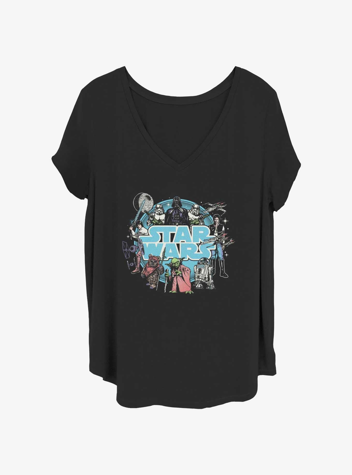 Star Wars Galaxy Round Up Girls T-Shirt Plus Size, BLACK, hi-res