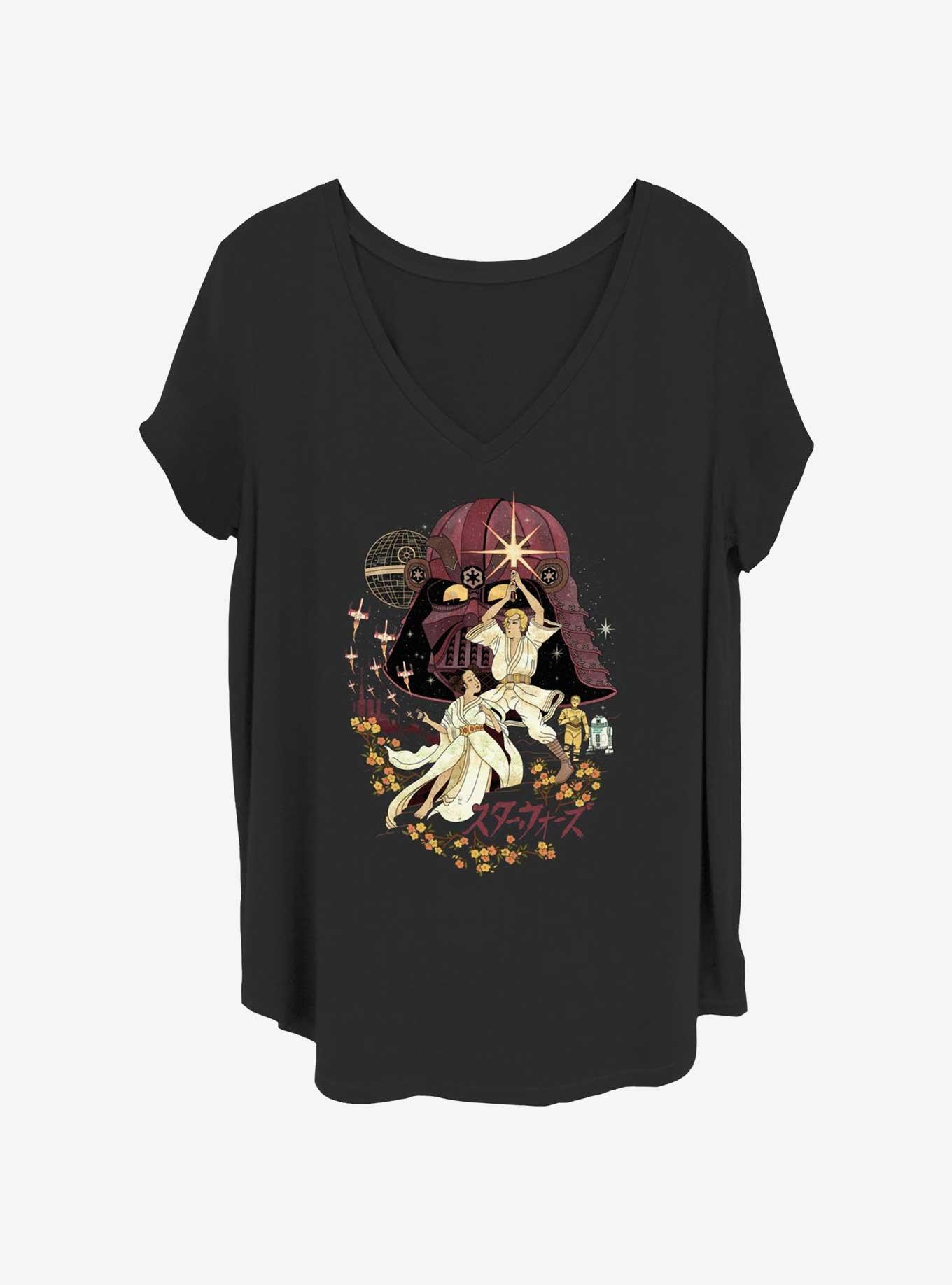 Star Wars Japanese Style Skywalker Art Girls T-Shirt Plus Size, , hi-res