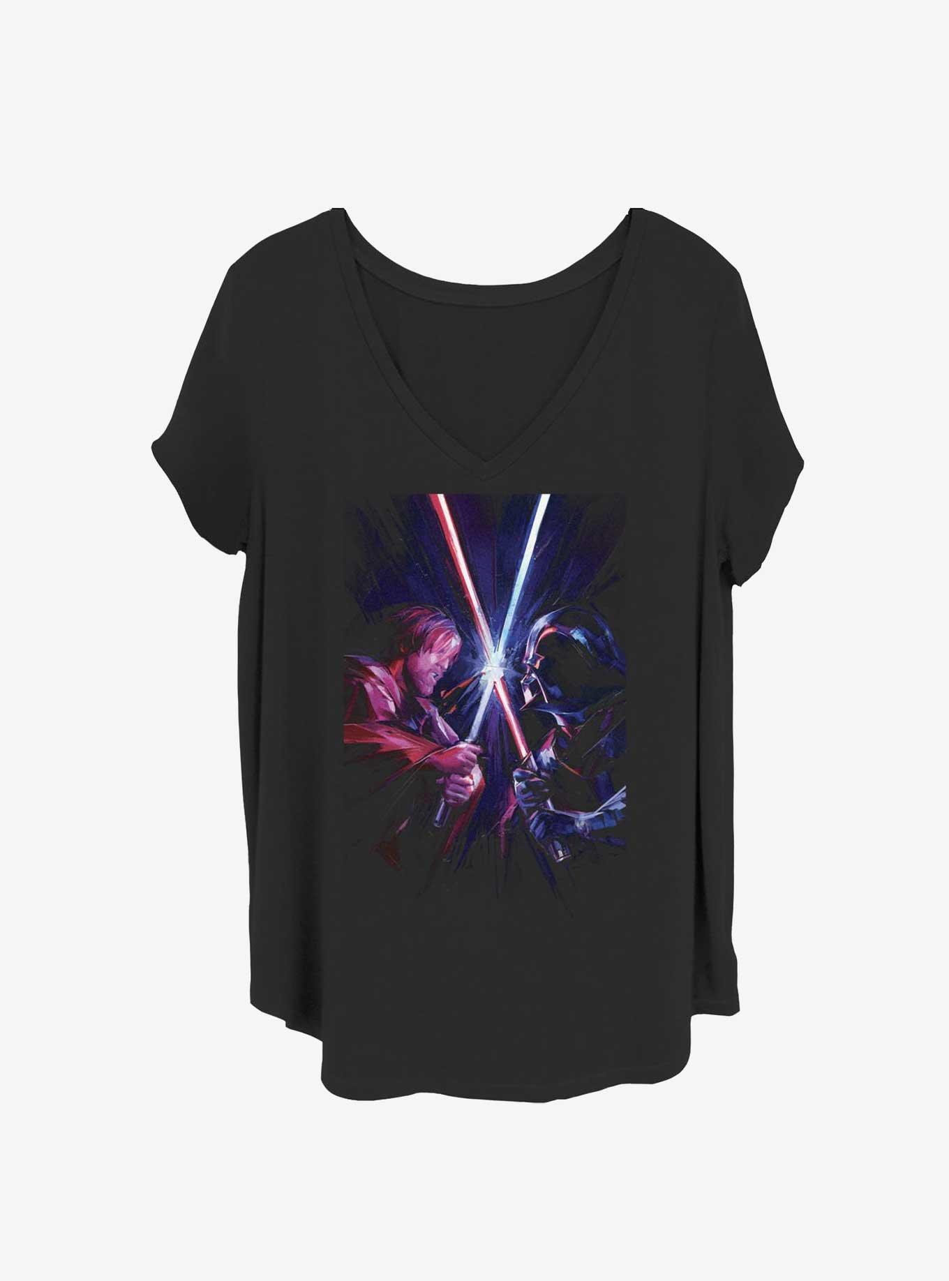 Star Wars Kenobi & Vader Battle Clash Girls T-Shirt Plus