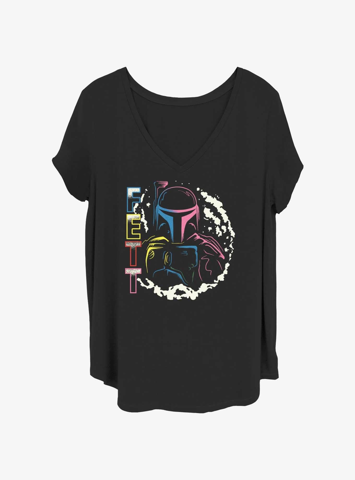 Star Wars Neon Boba Fett Girls T-Shirt Plus Size, BLACK, hi-res