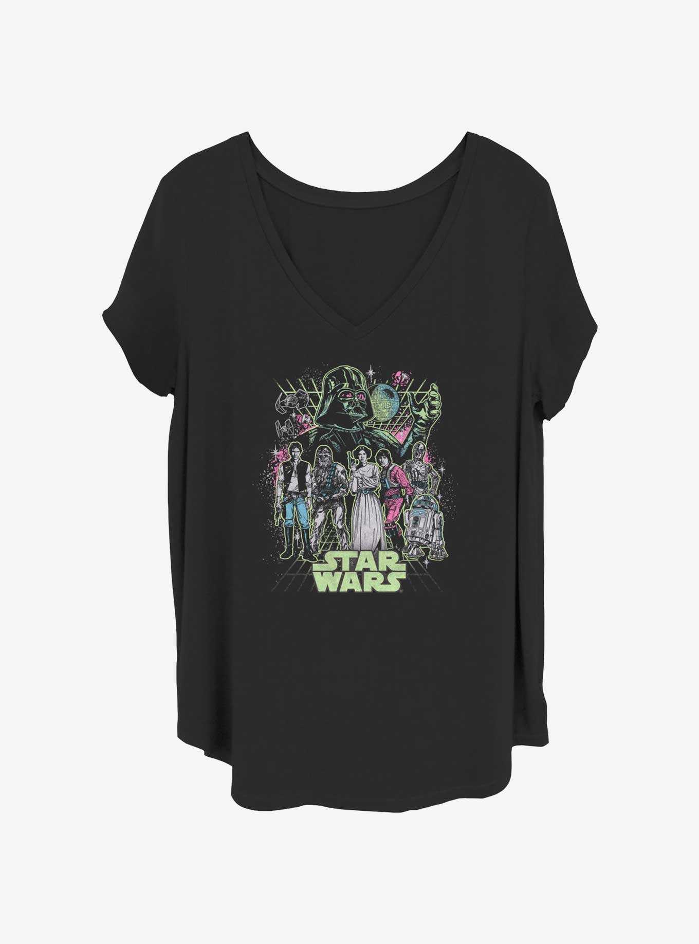 Star Wars Neon Grid Poster Girls T-Shirt Plus Size, , hi-res
