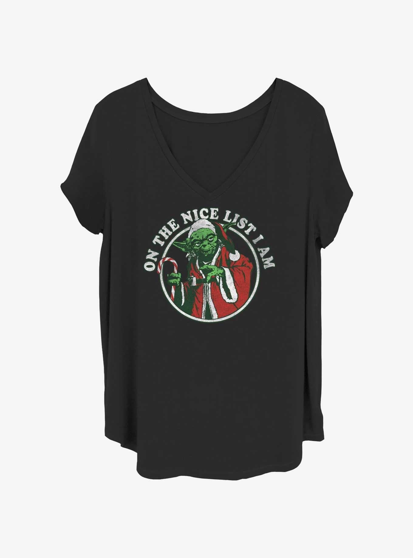 Star Wars Santa Yoda Nice List Girls T-Shirt Plus Size, , hi-res
