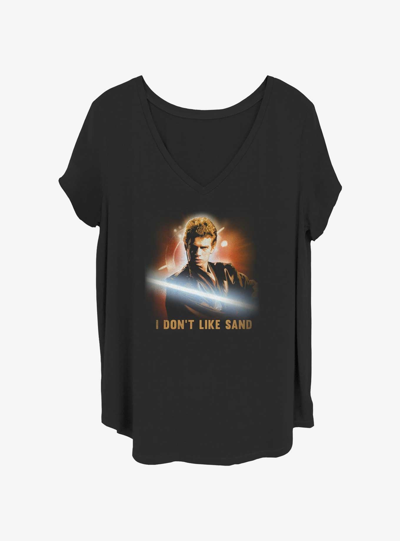 Star Wars Anakin Skywalker I Don't Like Sand Girls T-Shirt Plus Size, BLACK, hi-res