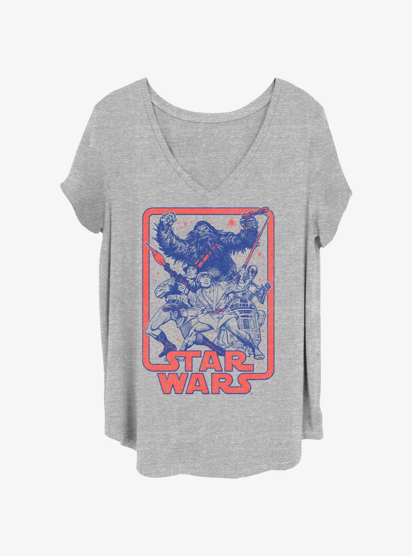 Star Wars Rebel Yell Girls T-Shirt Plus Size, HEATHER GR, hi-res