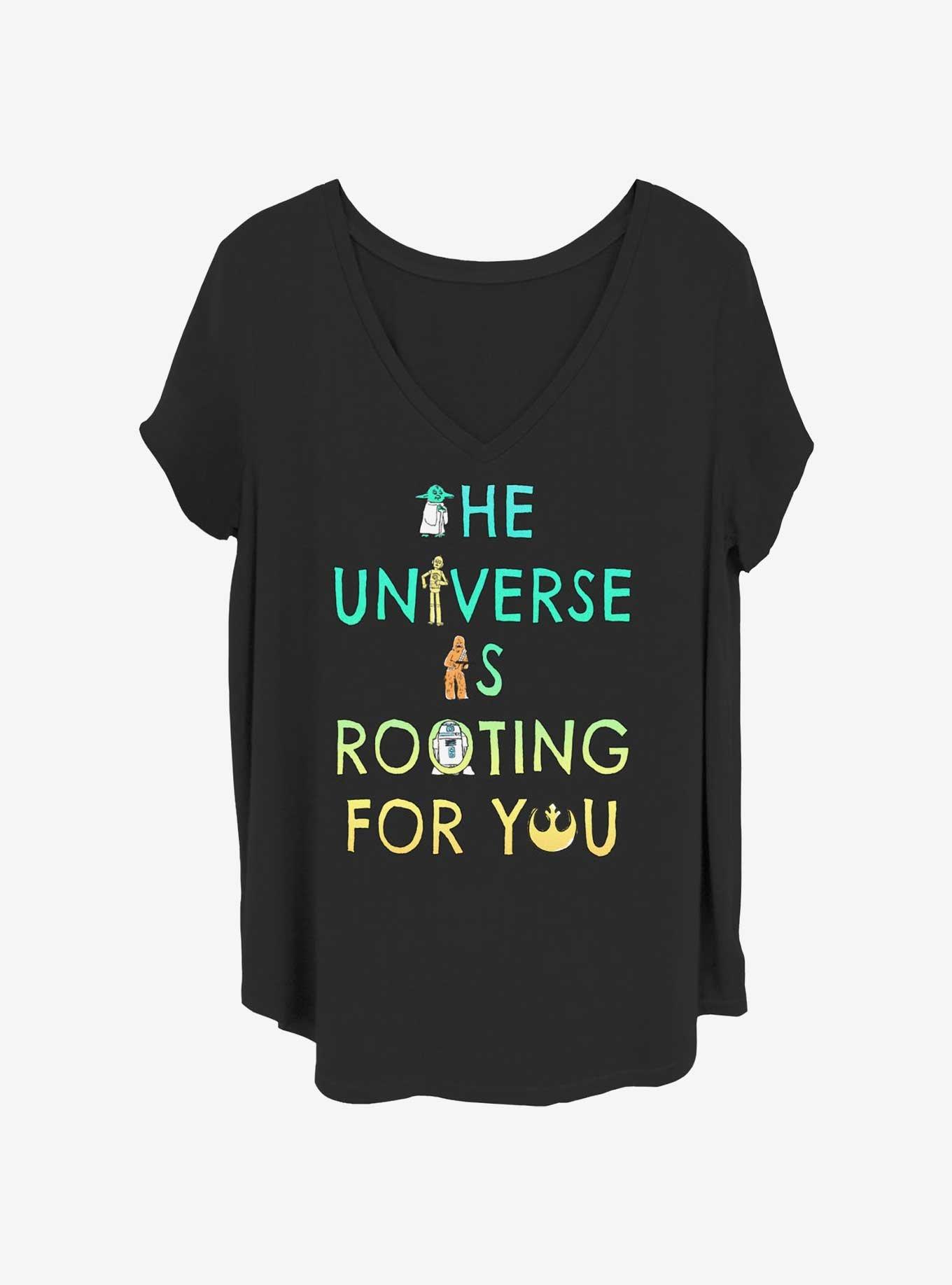 Star Wars The Universe Is Rooting For You Girls T-Shirt Plus Size, BLACK, hi-res