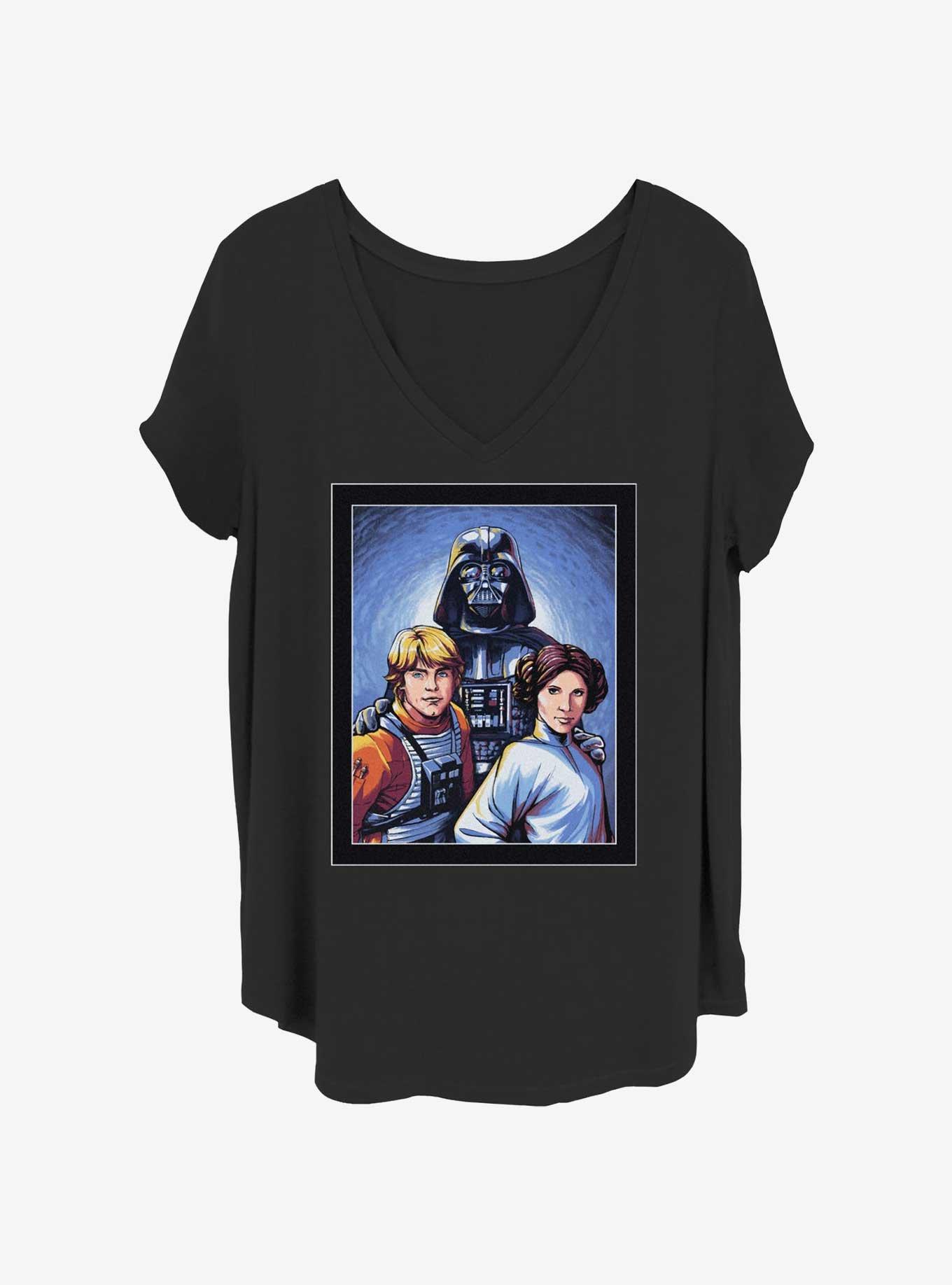 Star Wars Skywalker Family Portrait Girls T-Shirt Plus Size, BLACK, hi-res