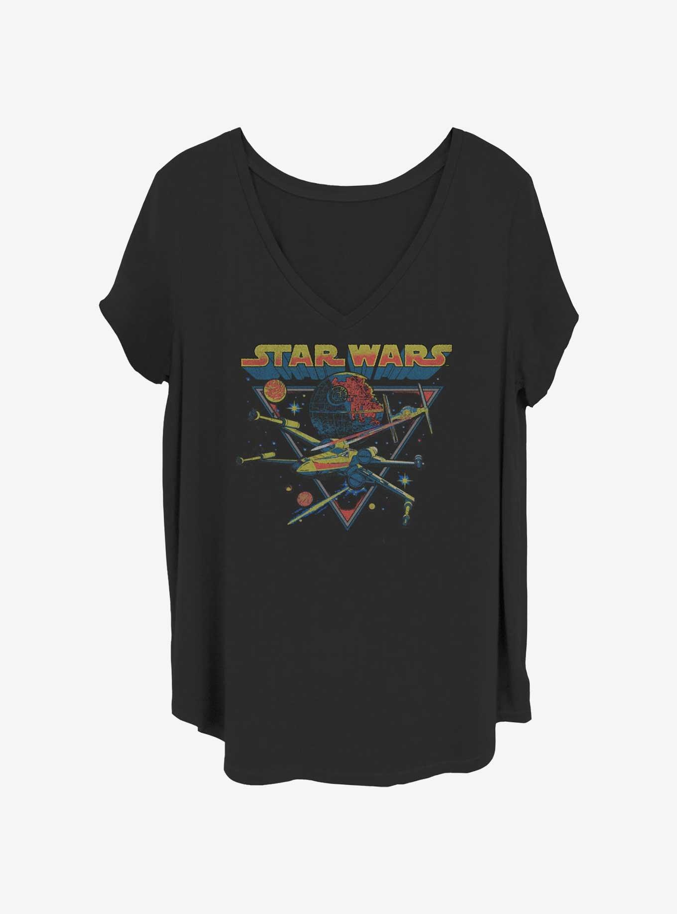 Star Wars Space Battle Girls T-Shirt Plus Size, BLACK, hi-res