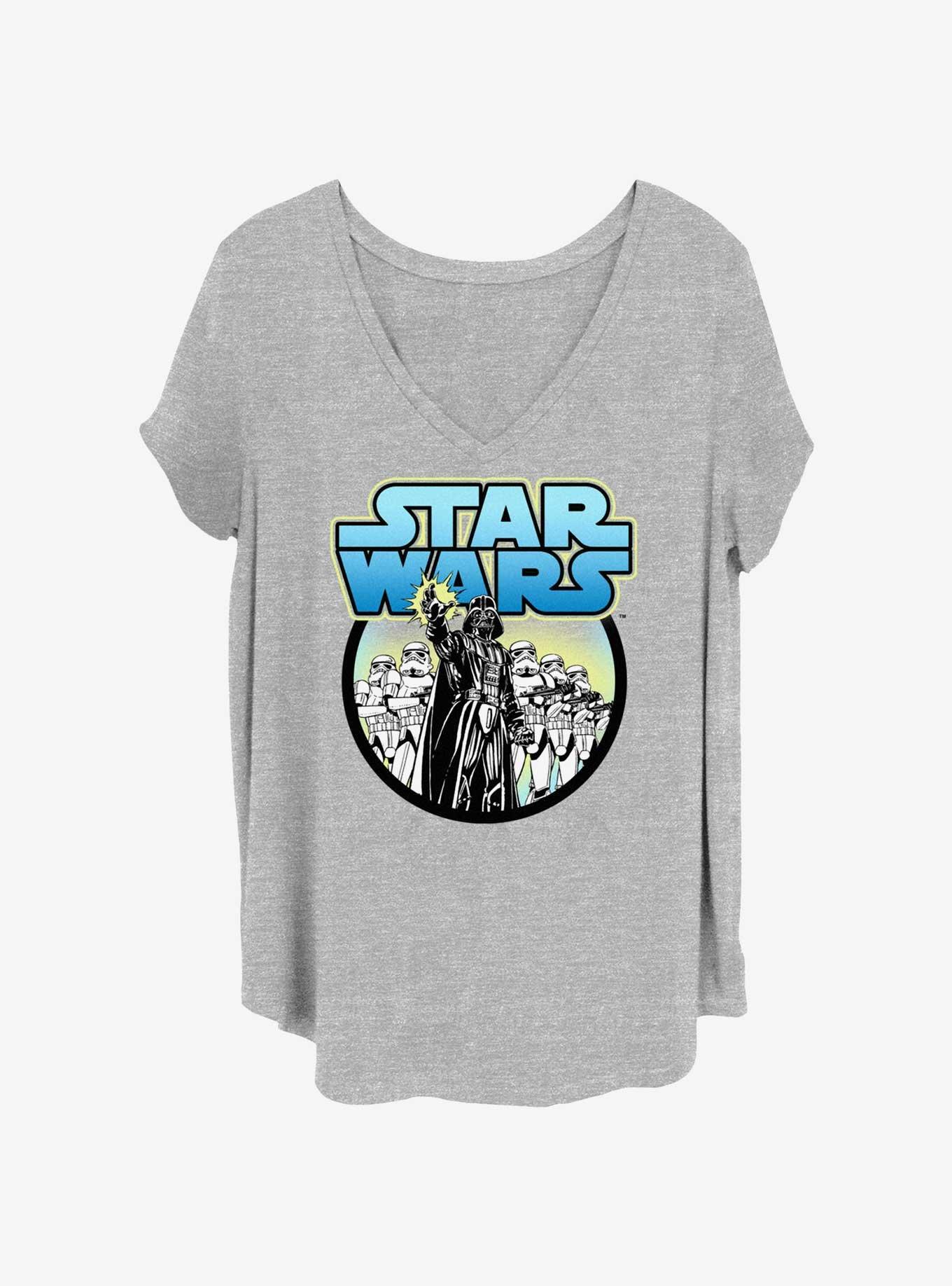 Star Wars Darth Vader Leader of the Troops Girls T-Shirt Plus Size, HEATHER GR, hi-res
