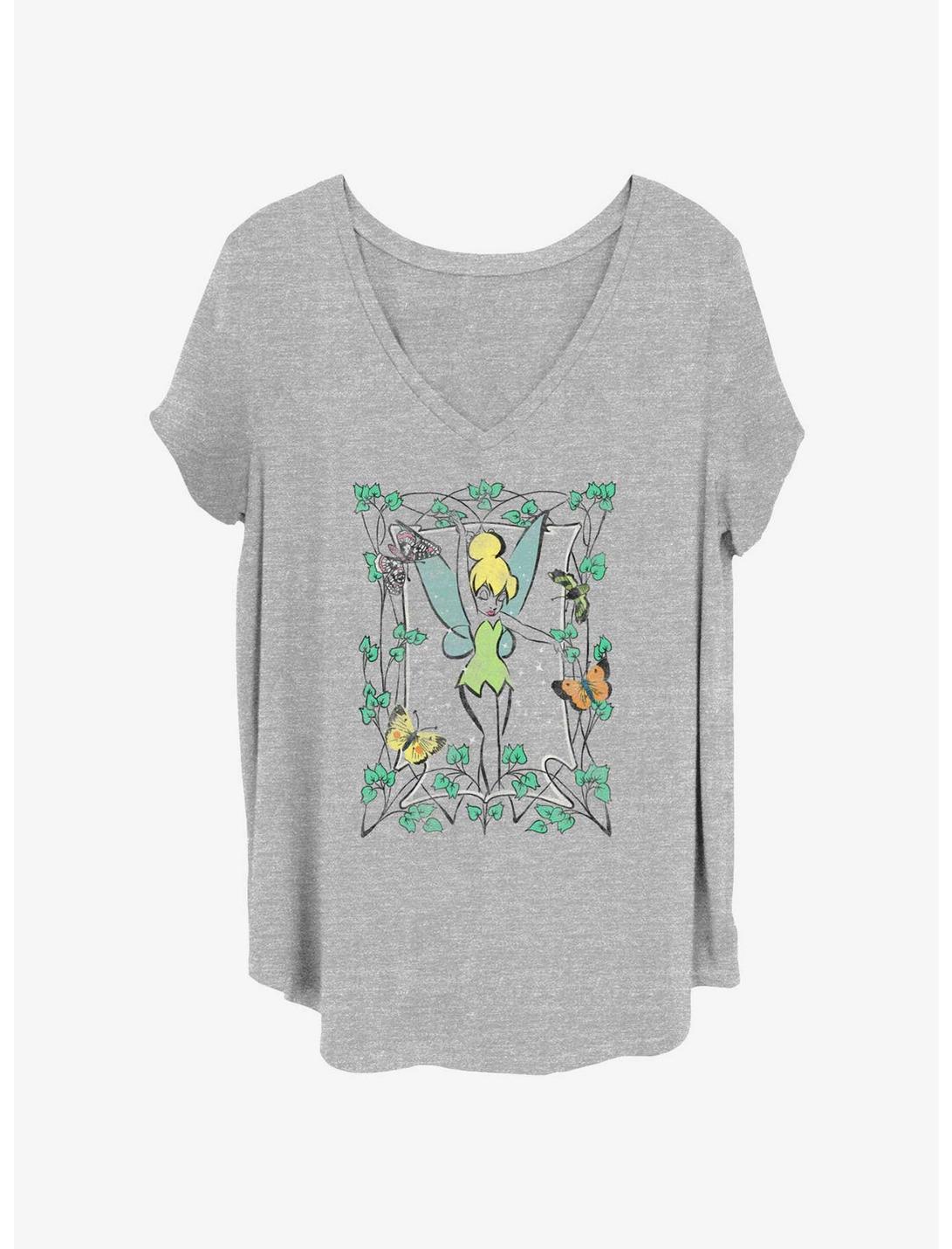 Disney Tinker Bell Nature Framed Fairy Girls T-Shirt Plus Size, HEATHER GR, hi-res