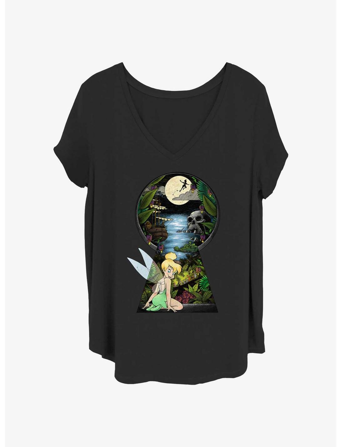 Disney Tinker Bell Keyhole To Neverland Girls T-Shirt Plus Size, BLACK, hi-res