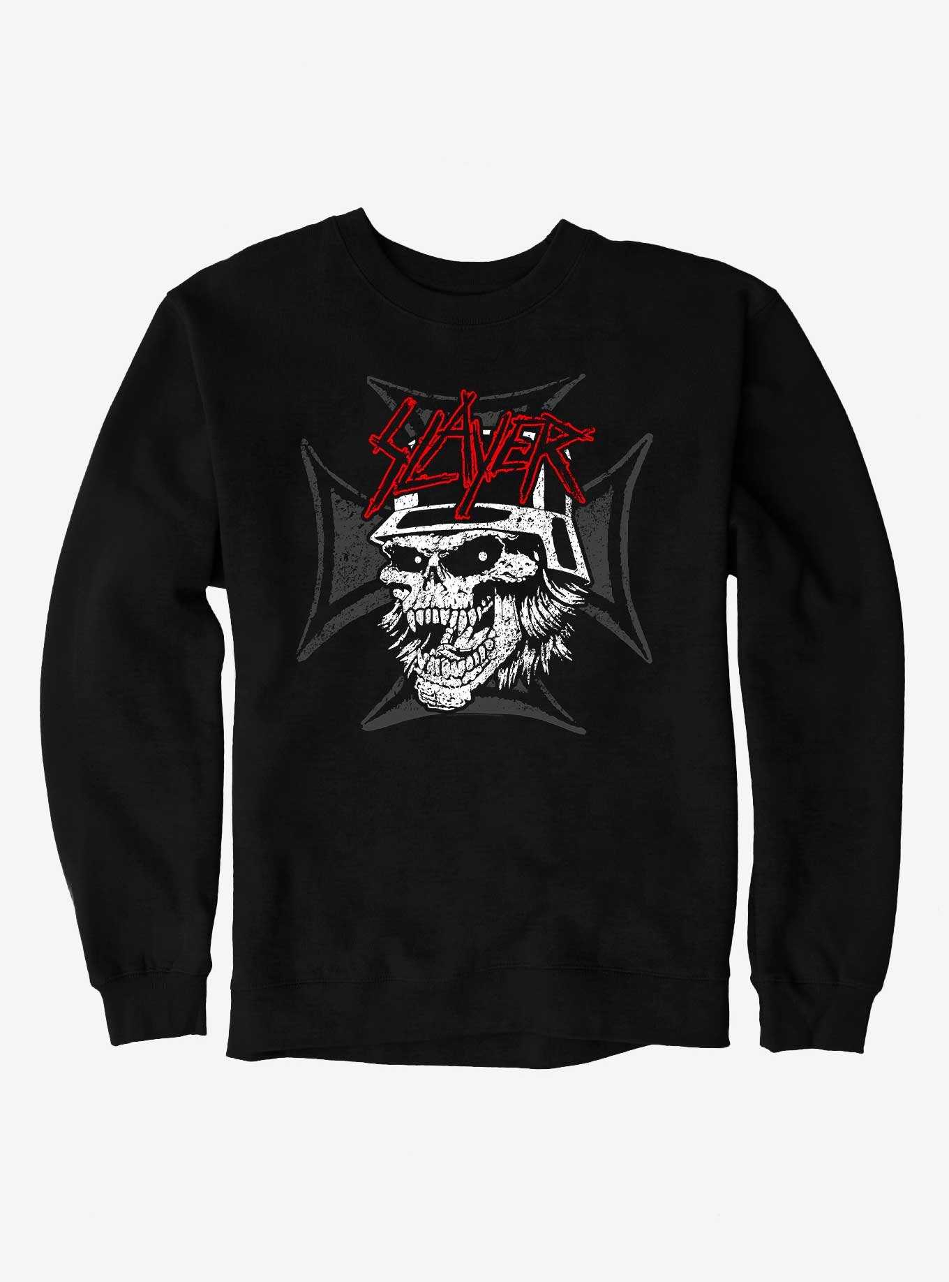 Slayer Iron Cross Skull Sweatshirt, , hi-res