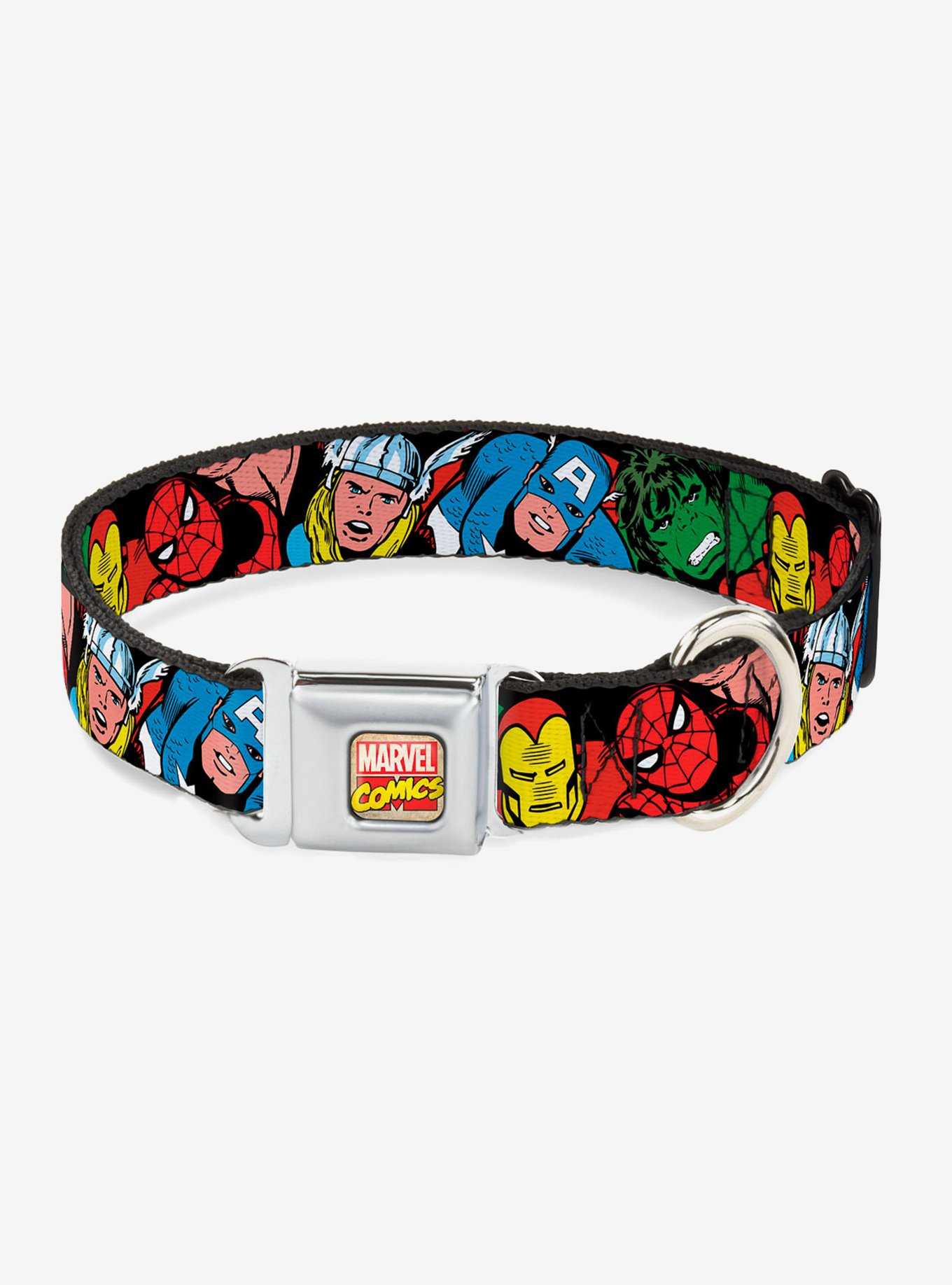 Marvel Avengers Characters Seatbelt Buckle Pet Collar, , hi-res