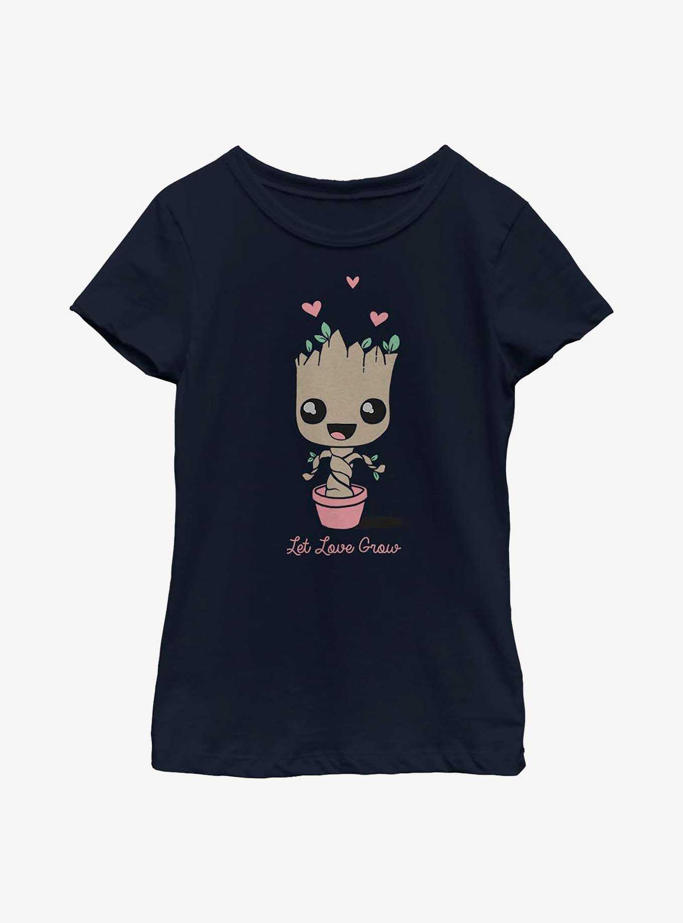 Marvel Guardians of the Galaxy Baby Groot Let Love Grow Youth Girls T-Shirt, , hi-res