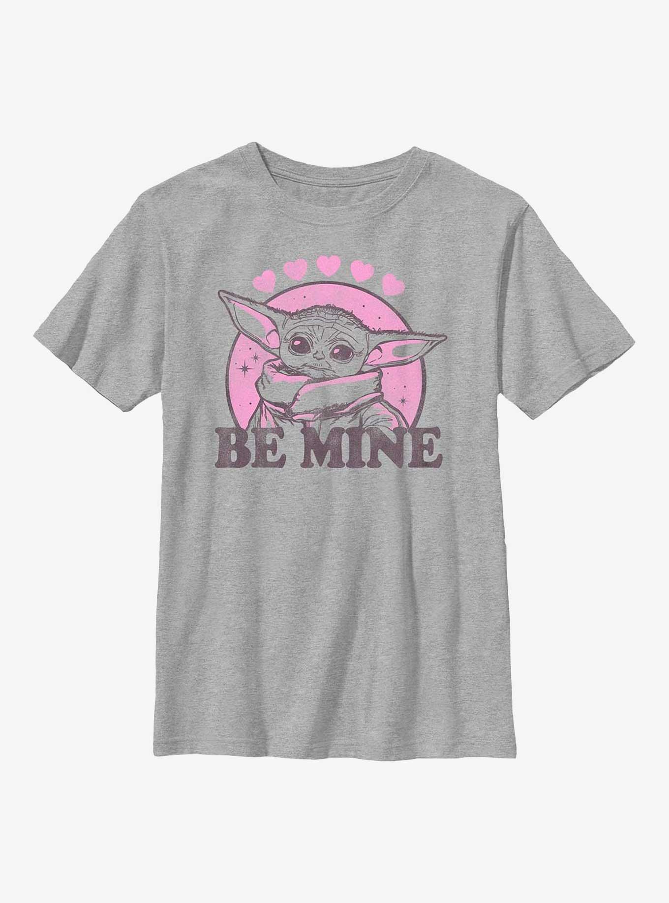 Star Wars The Mandalorian Grogu Be Mine Youth T-Shirt, ATH HTR, hi-res