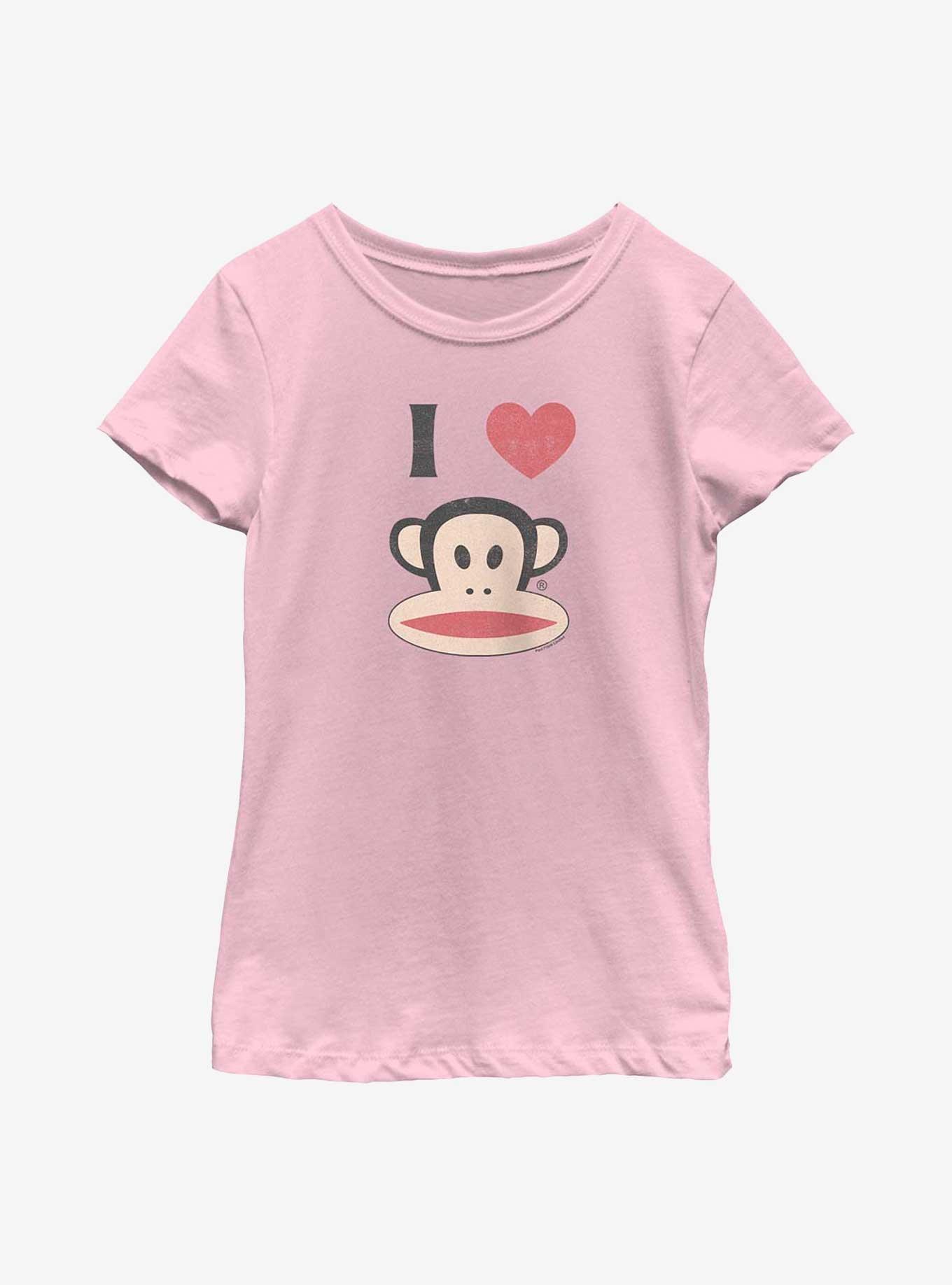 Paul Frank I Heart Monkey Youth Girls T-Shirt - PINK | BoxLunch