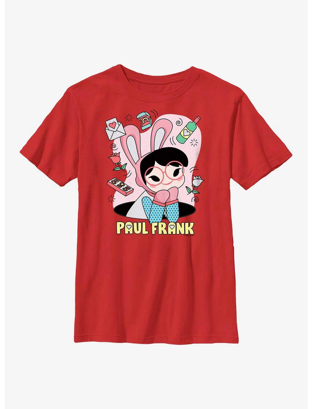 Paul Frank Bunny Girl Valentine Youth T-Shirt, RED, hi-res