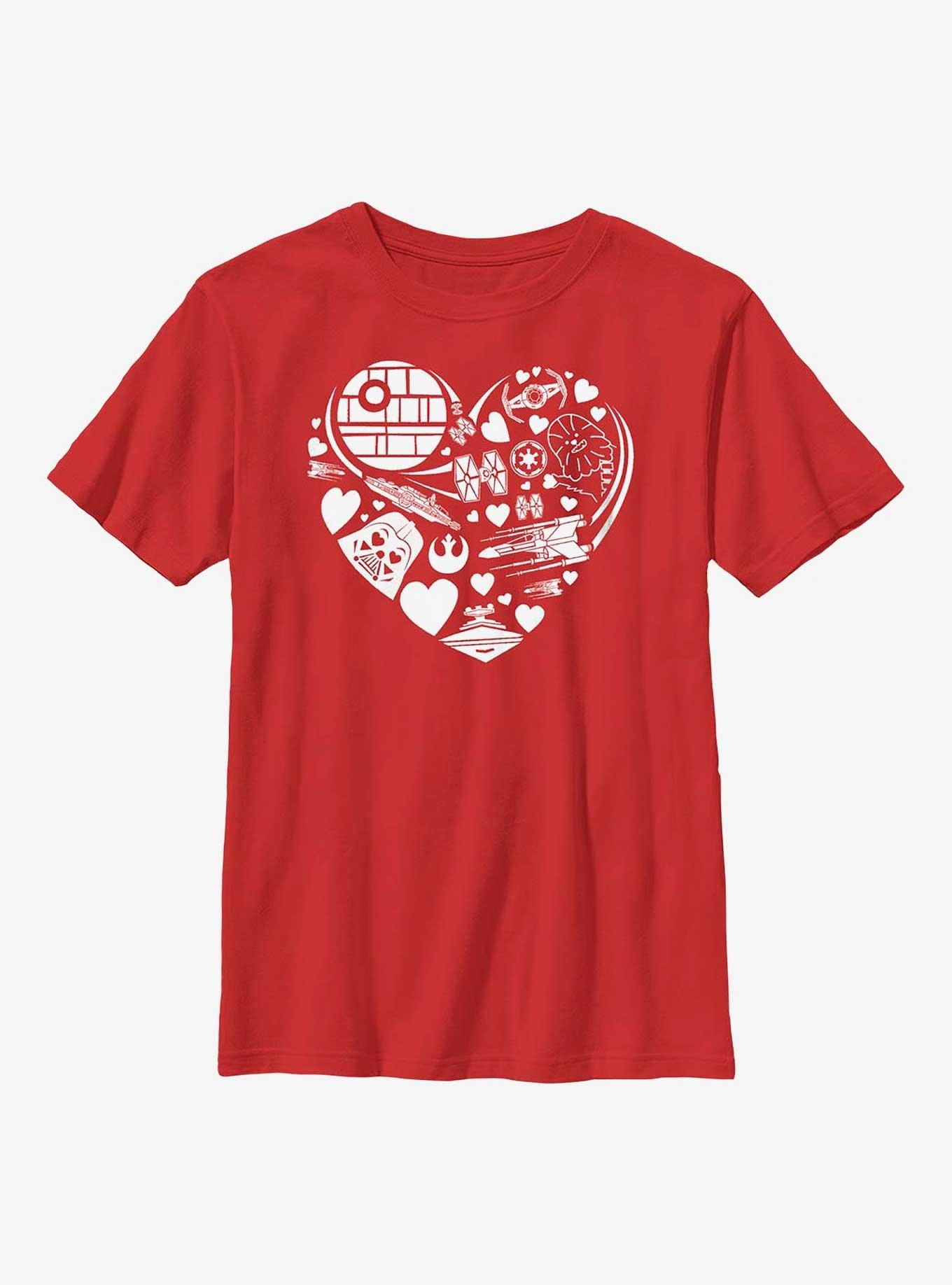 Star Wars Heart Ships Icons Youth T-Shirt, , hi-res