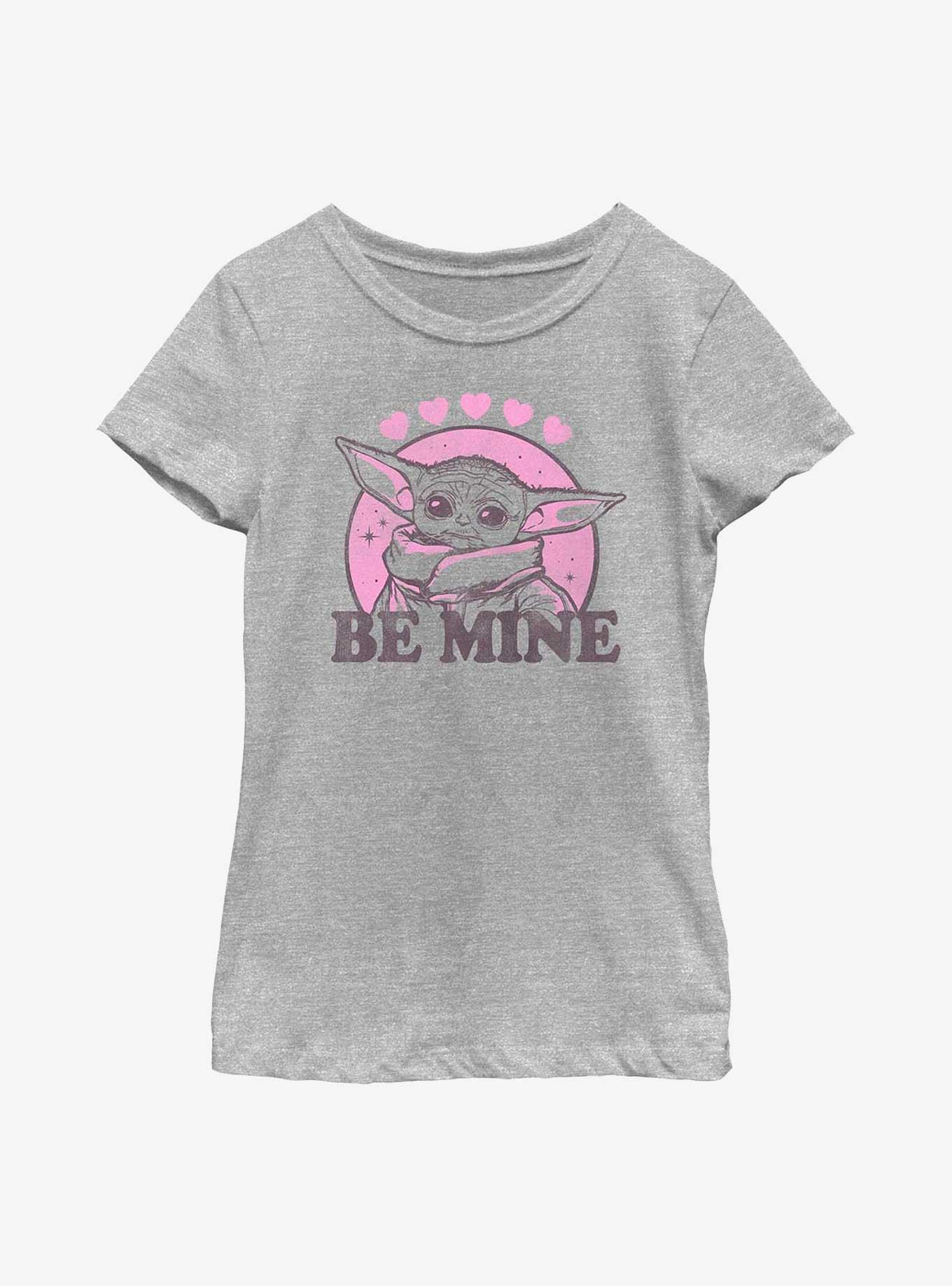 Star Wars The Mandalorian Grogu Be Mine Youth Girls T-Shirt, ATH HTR, hi-res