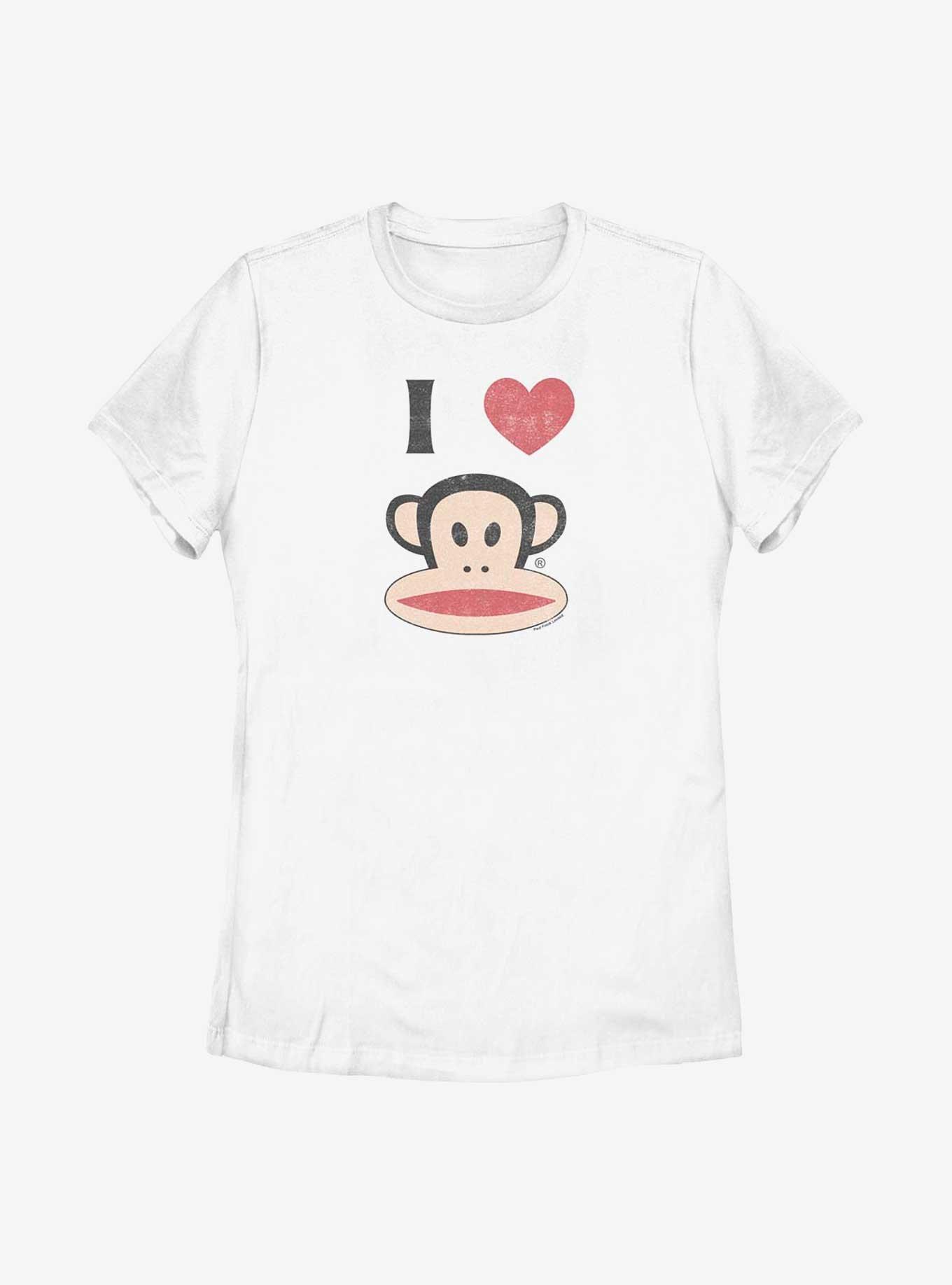 Paul Frank I Heart Monkey Womens T-Shirt, WHITE, hi-res