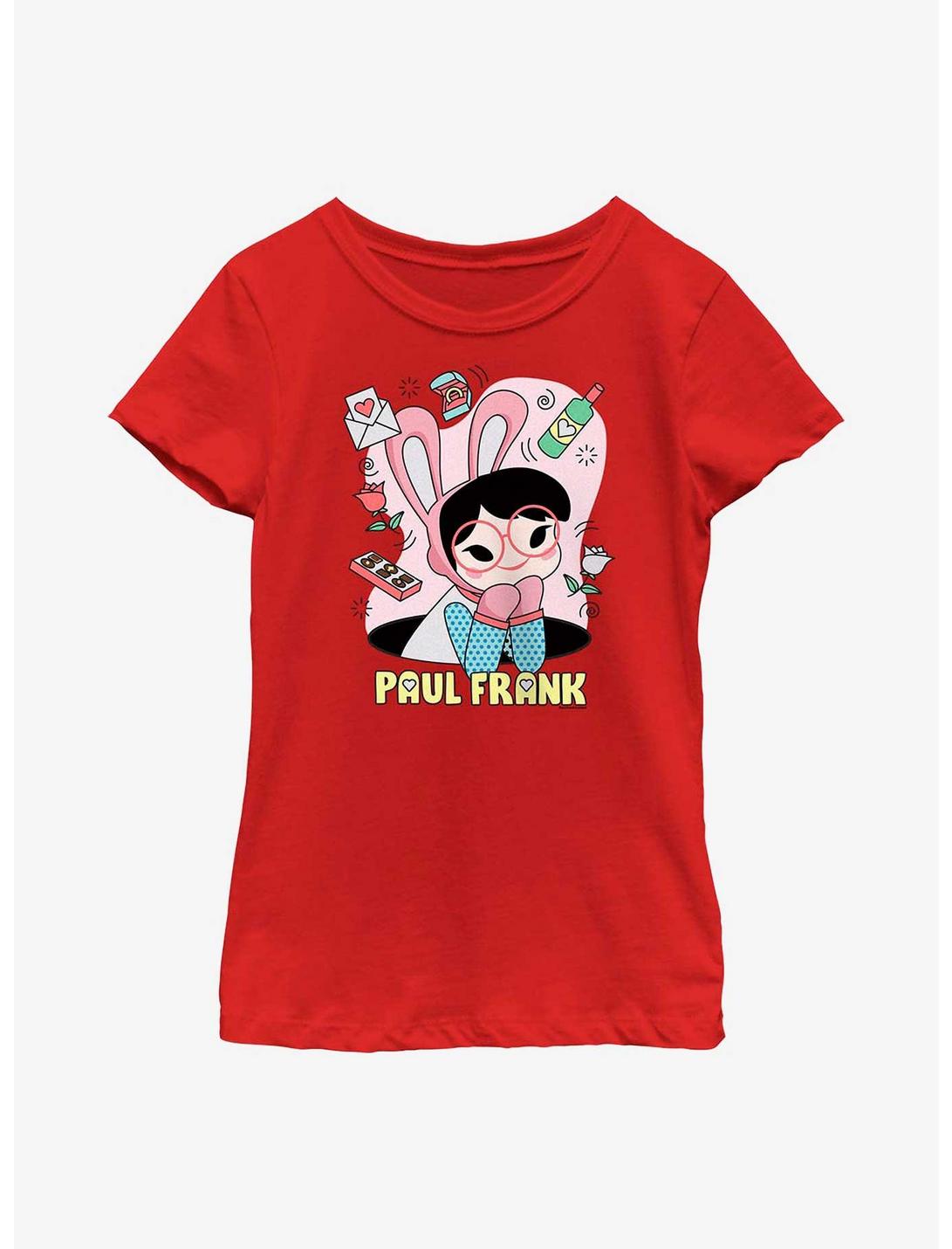 Paul Frank Bunny Girl Valentine Youth Girls T-Shirt, RED, hi-res