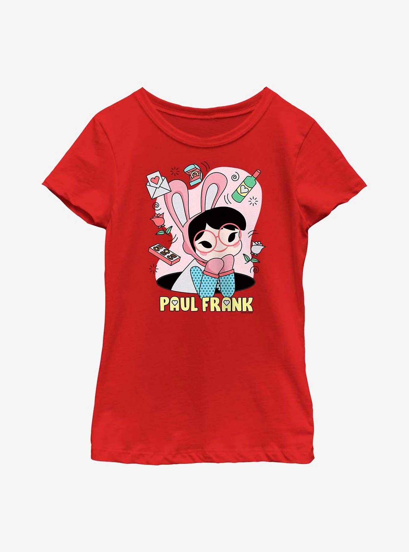 Paul Frank Bunny Girl Valentine Youth Girls T-Shirt, RED, hi-res
