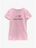 Paul Frank I Heart Paul Frank Youth Girls T-Shirt, PINK, hi-res