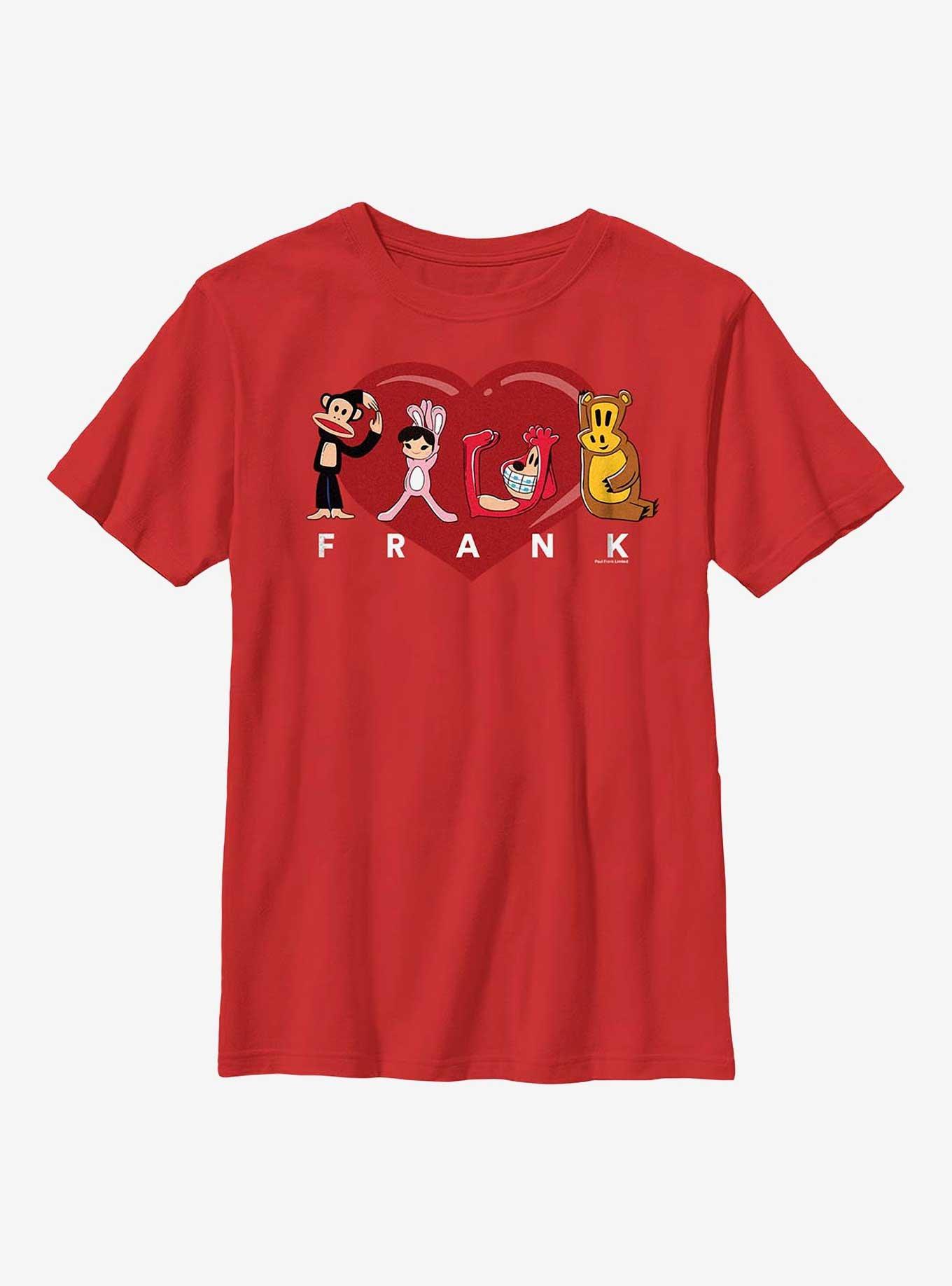 Paul Frank Love Frank Characters Youth T-Shirt, RED, hi-res