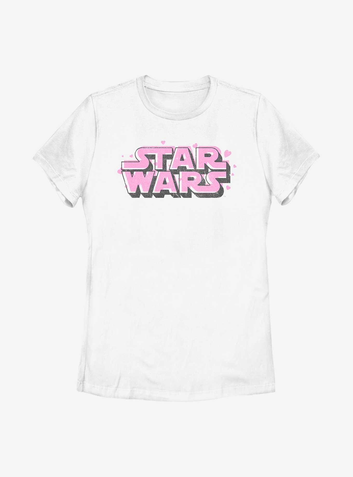 Star Wars Floating Hearts Logo Womens T-Shirt, WHITE, hi-res