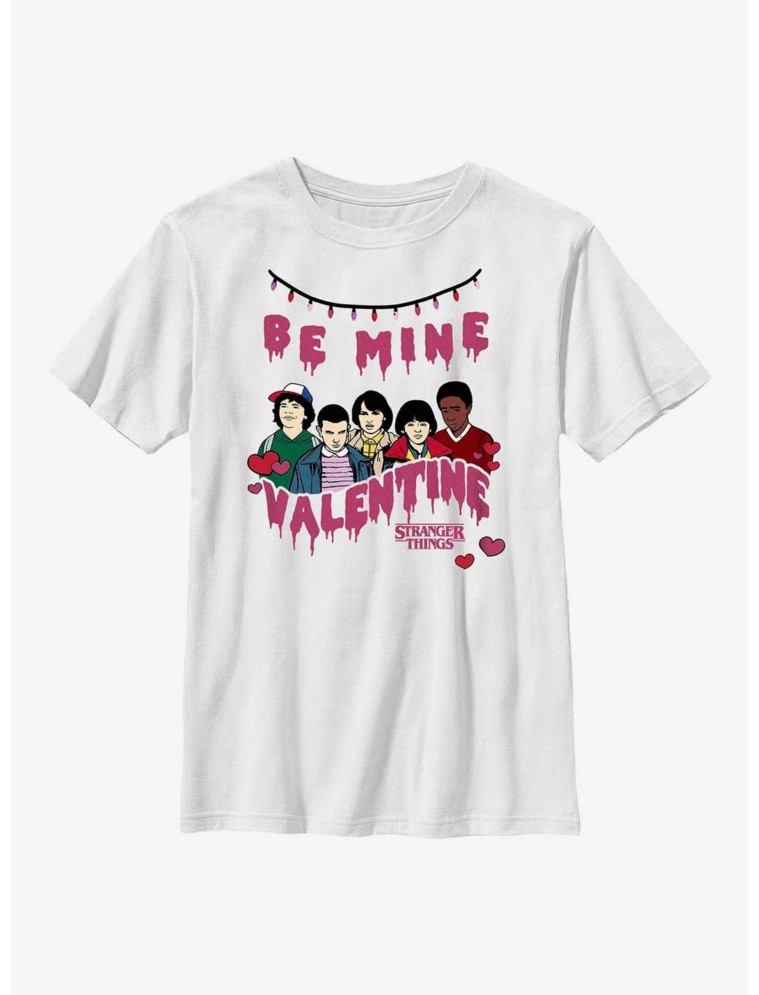 Stranger Things Be Mine Valentine Youth T-Shirt, WHITE, hi-res