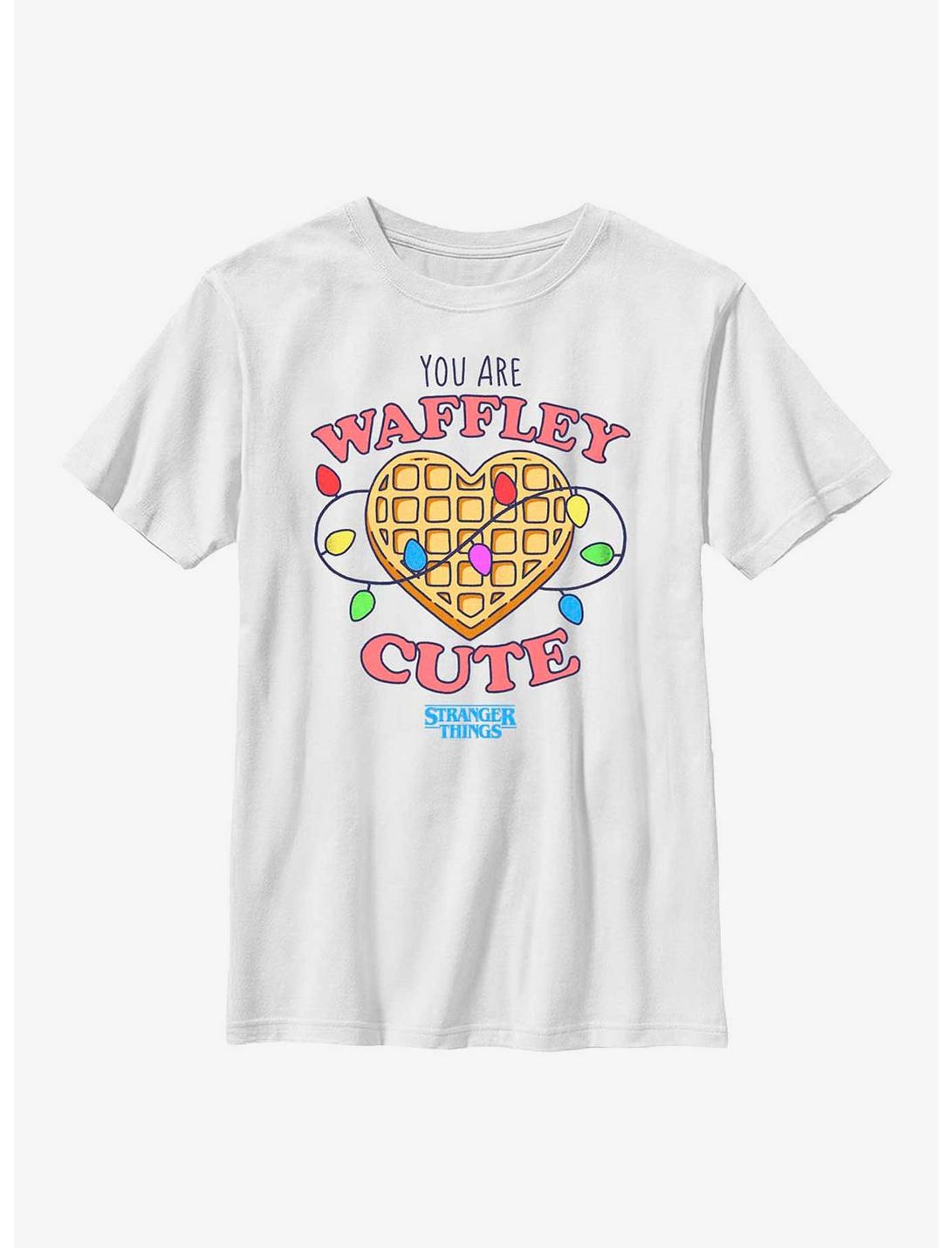 Stranger Things Heart Waffley Cute Youth T-Shirt, WHITE, hi-res