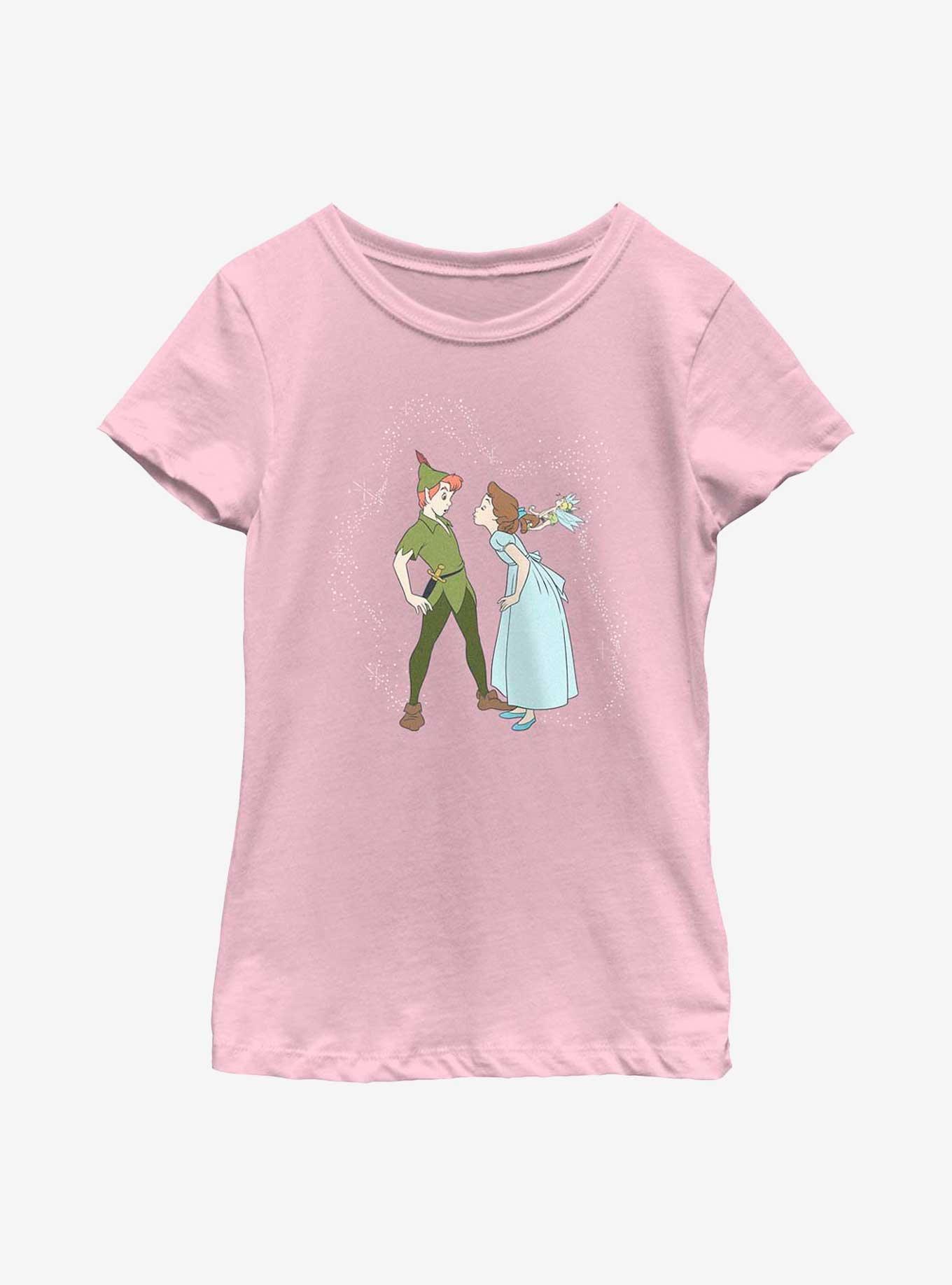 Disney Tinker Bell Peter & Wendy Kiss Youth Girls T-Shirt, PINK, hi-res