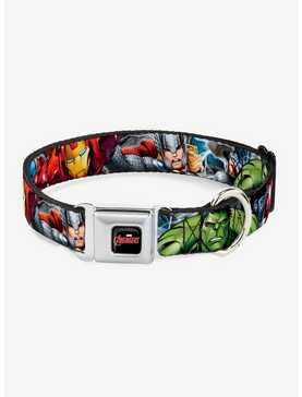 Marvel Avengers 4 Superhero Poses Close Up Seatbelt Buckle Pet Collar, , hi-res