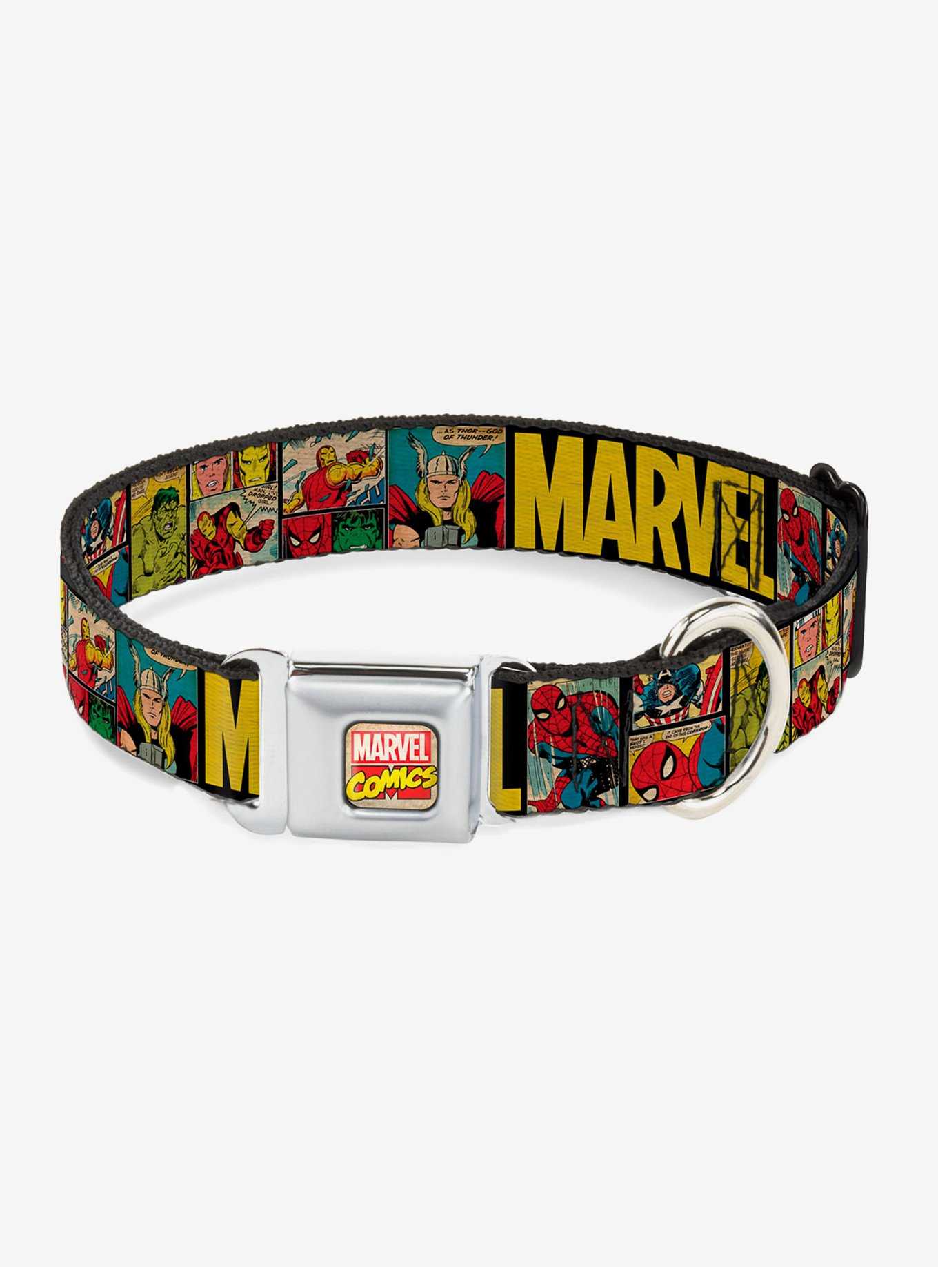 Marvel Avengers Retro Comic Panels Seatbelt Buckle Pet Collar, , hi-res
