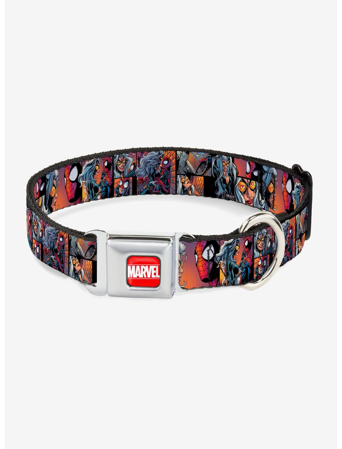 Marvel Avengers Spider-Man Black Cat Seatbelt Buckle Pet Collar, MULTICOLOR, hi-res