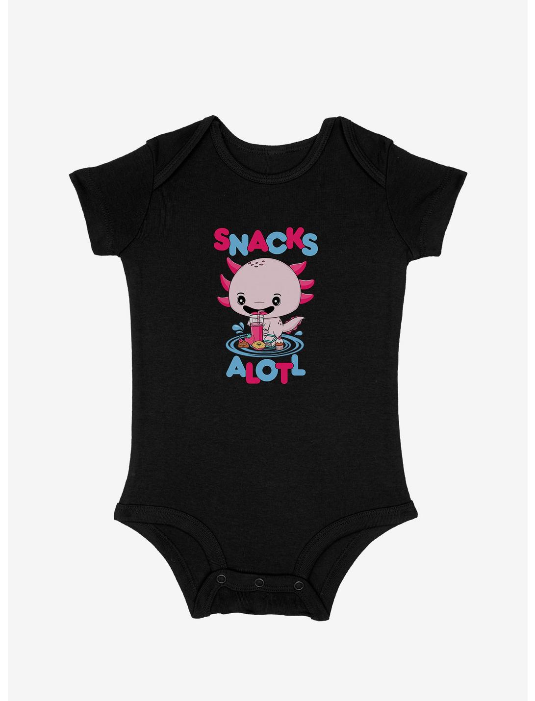 Axolotl Snacks Alotl Infant Bodysuit, BLACK, hi-res